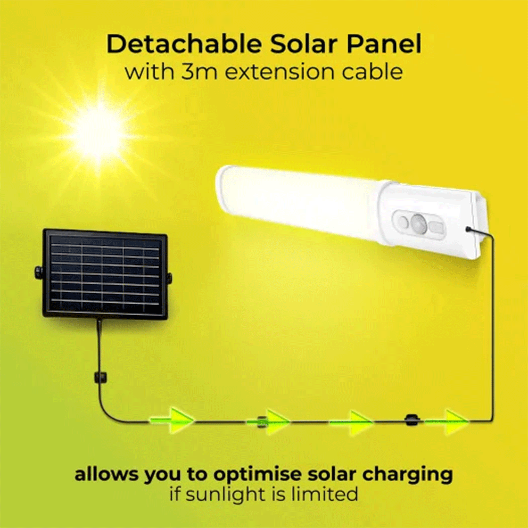 Luceco Solar Batten Shed & Garage Light with PIR Sensor 1000lm