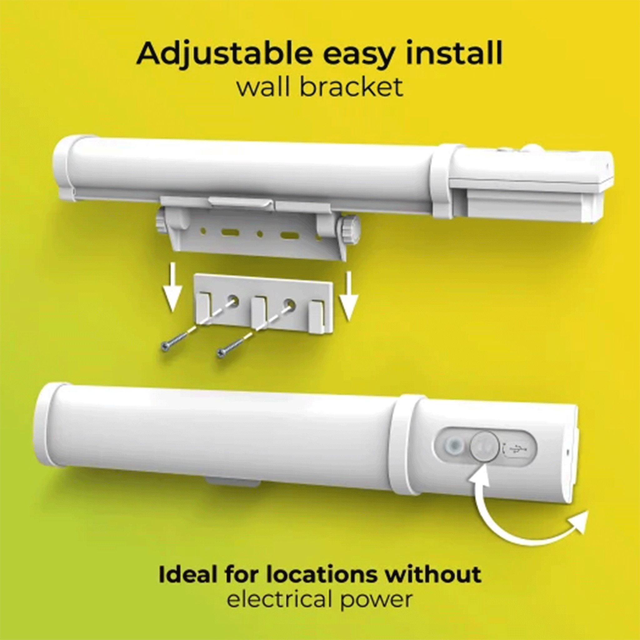 Luceco Solar Batten Shed & Garage Light with PIR Sensor 1000lm