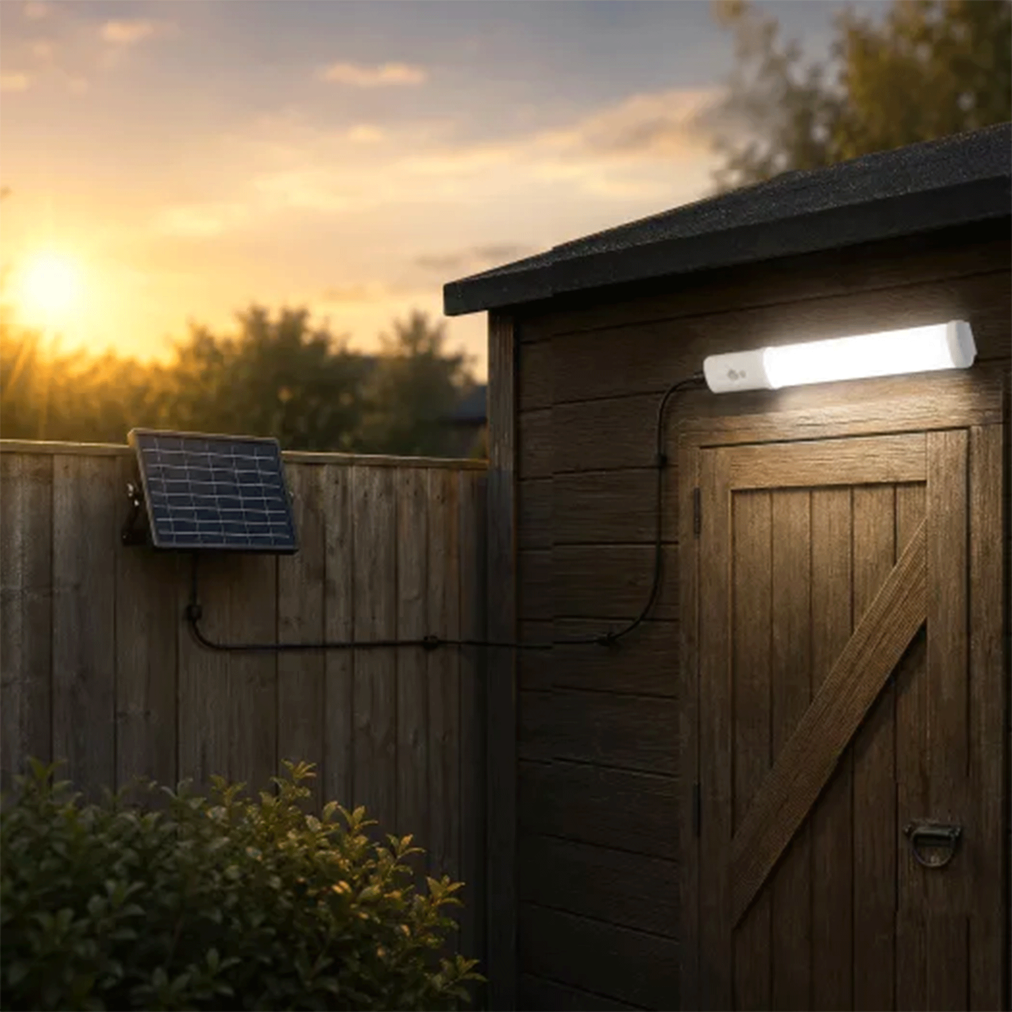 Luceco Solar Batten Shed & Garage Light with PIR Sensor 1000lm