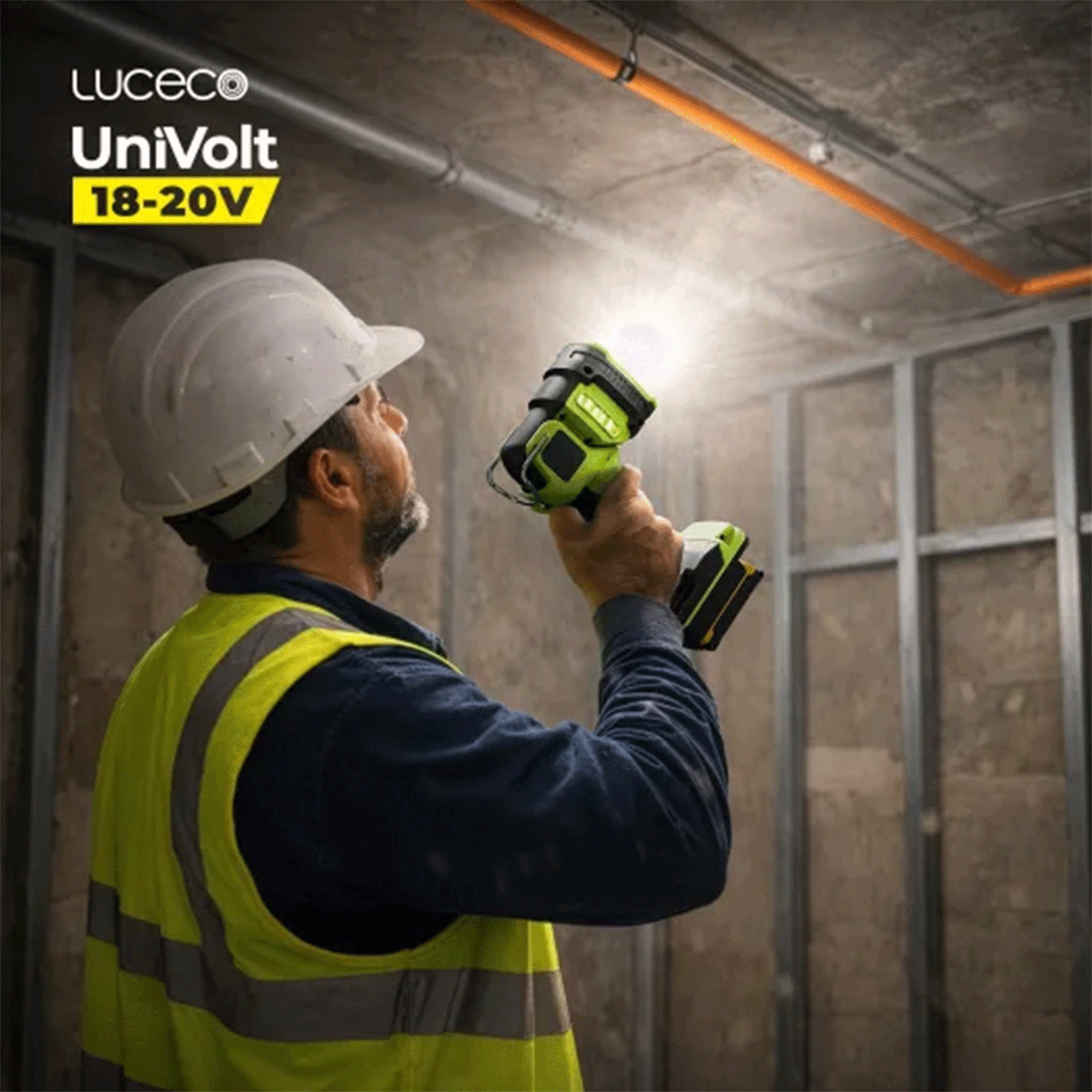 Luceco UniVolt 18V-20V LED Inspection Tilt Spotlight 2000lm