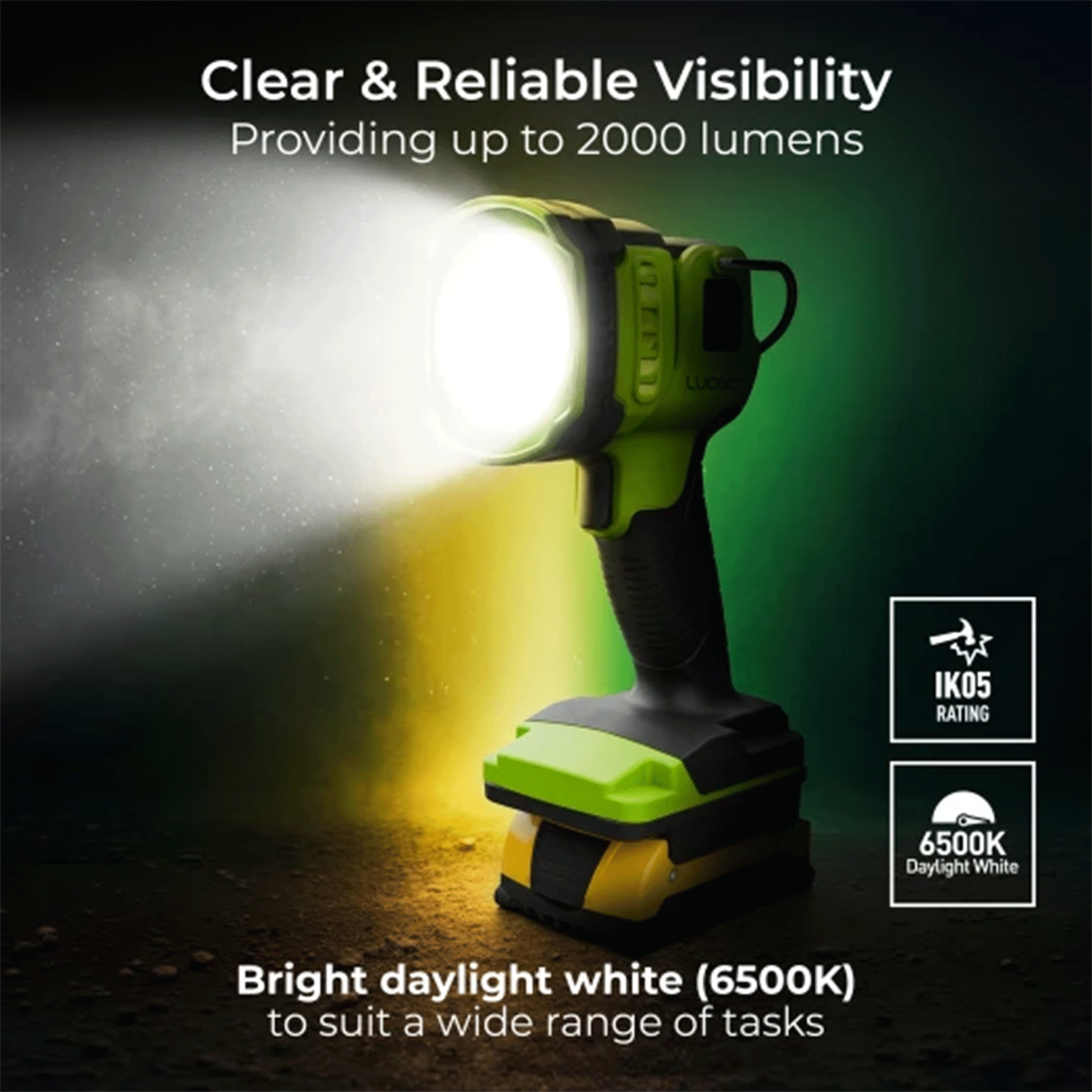 Luceco UniVolt 18V-20V LED Inspection Tilt Spotlight 2000lm