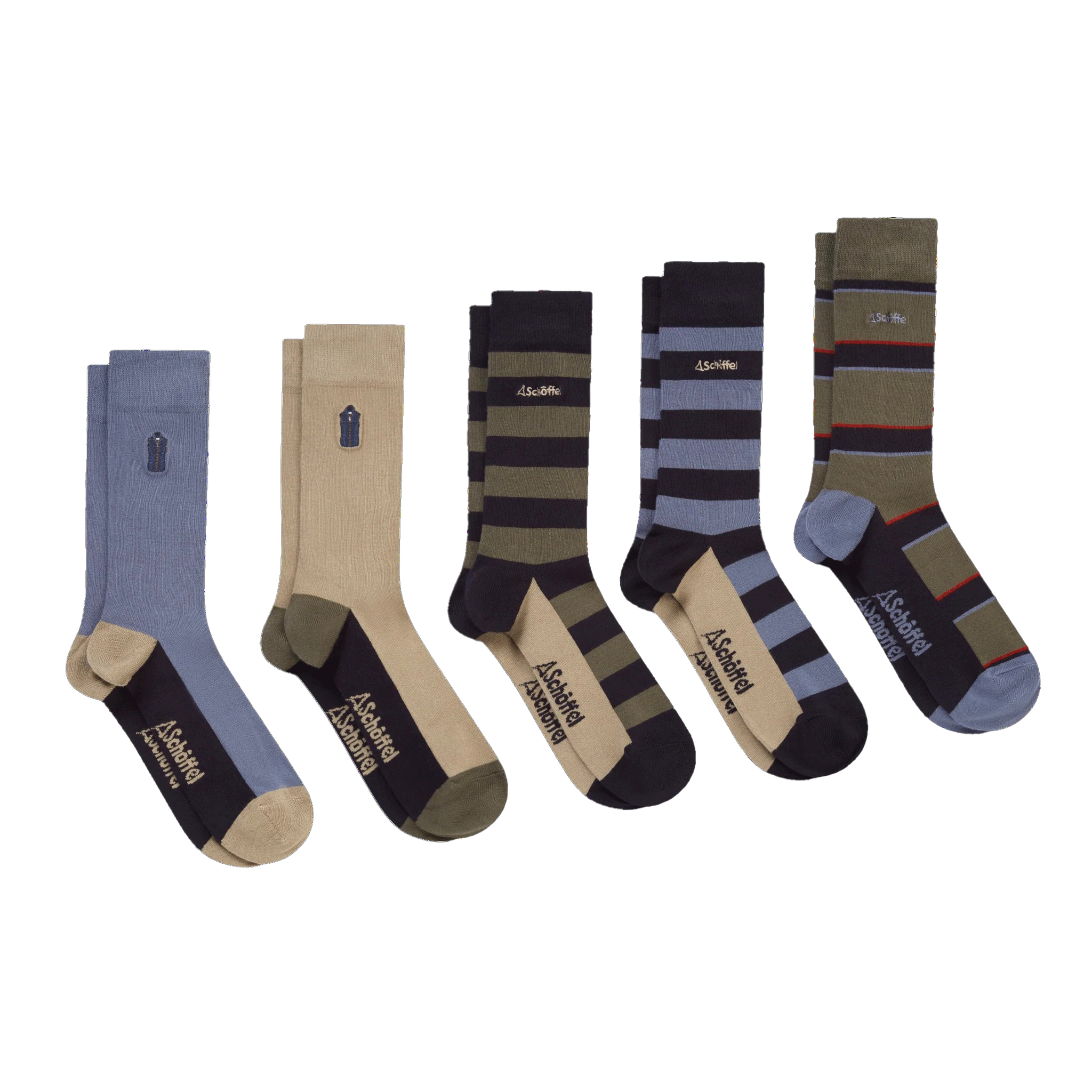 Schoffel Men's Bamboo Sock (Box Of 5) - Oakham Mix Colourway