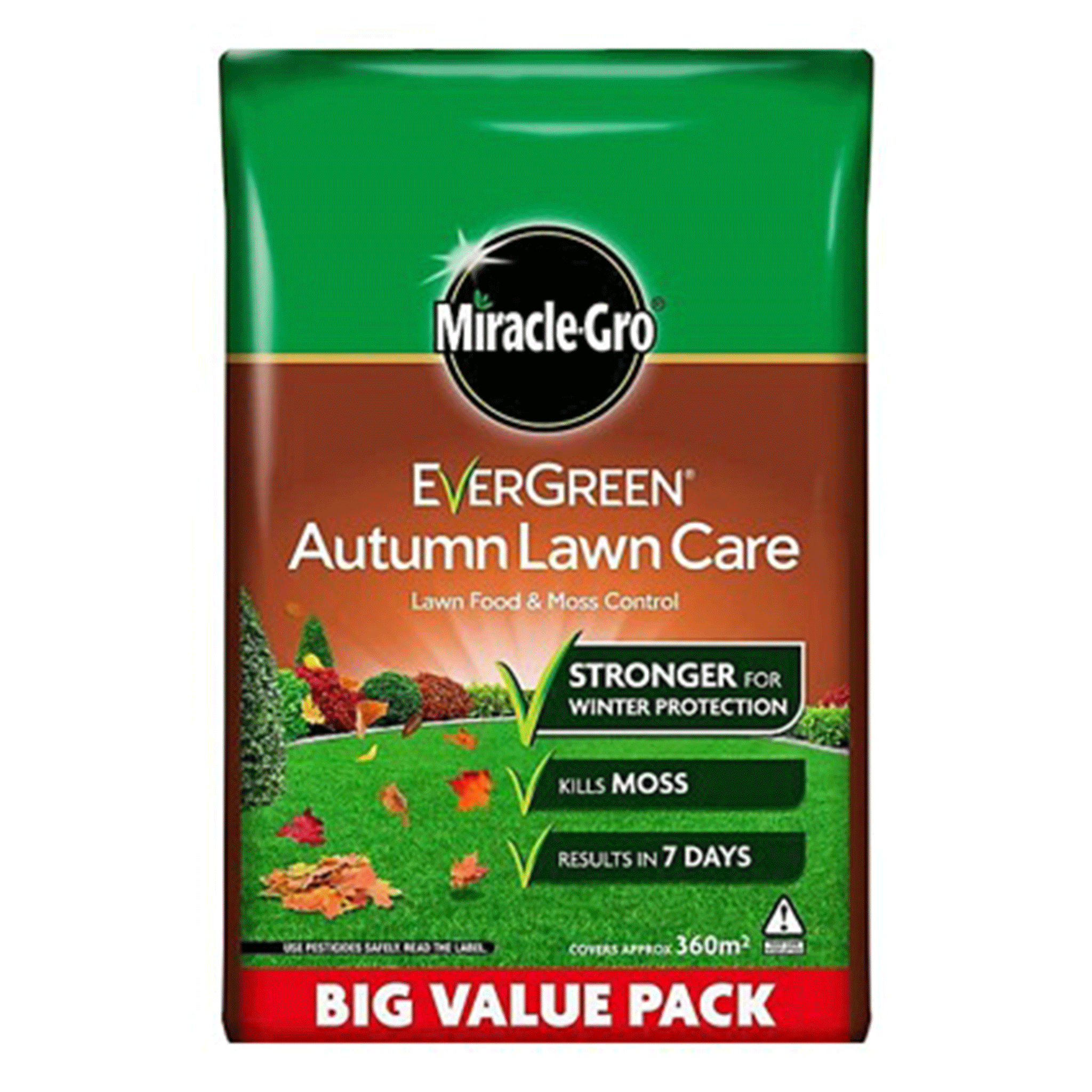 Miracle-Gro EverGreen Autumn Lawn Feed & Moss Killer 360m² – 12.6kg