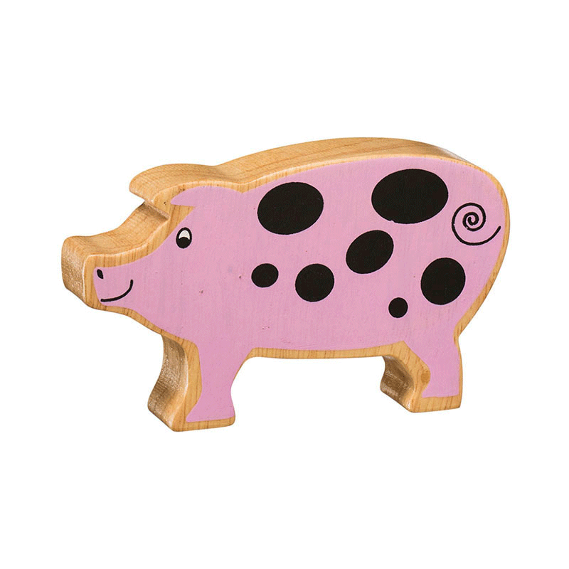 Lanka Kade Wooden Pig Toy Pink