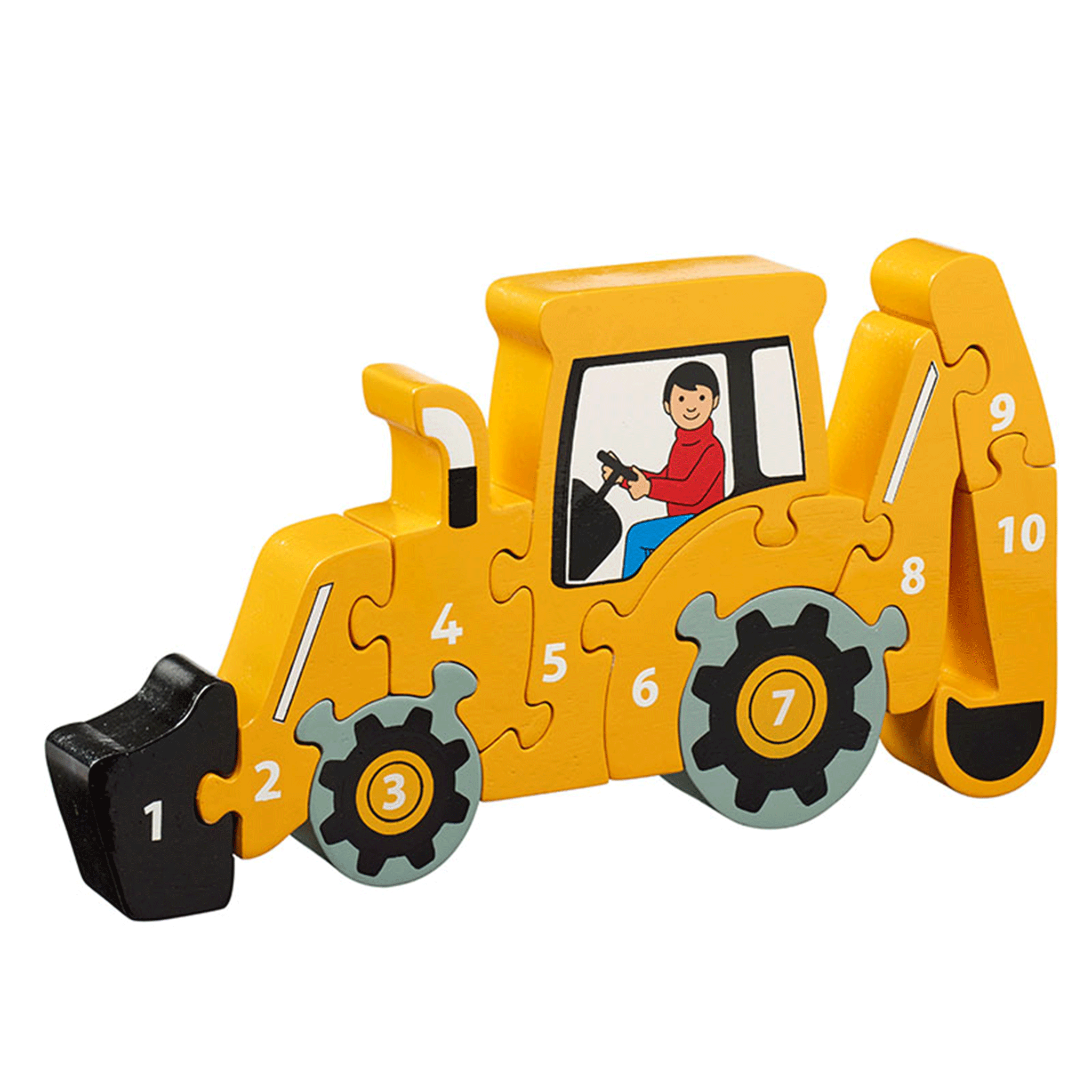 Lanka Kade Wooden Digger Number 1-10 Jigsaw Puzzle Yellow