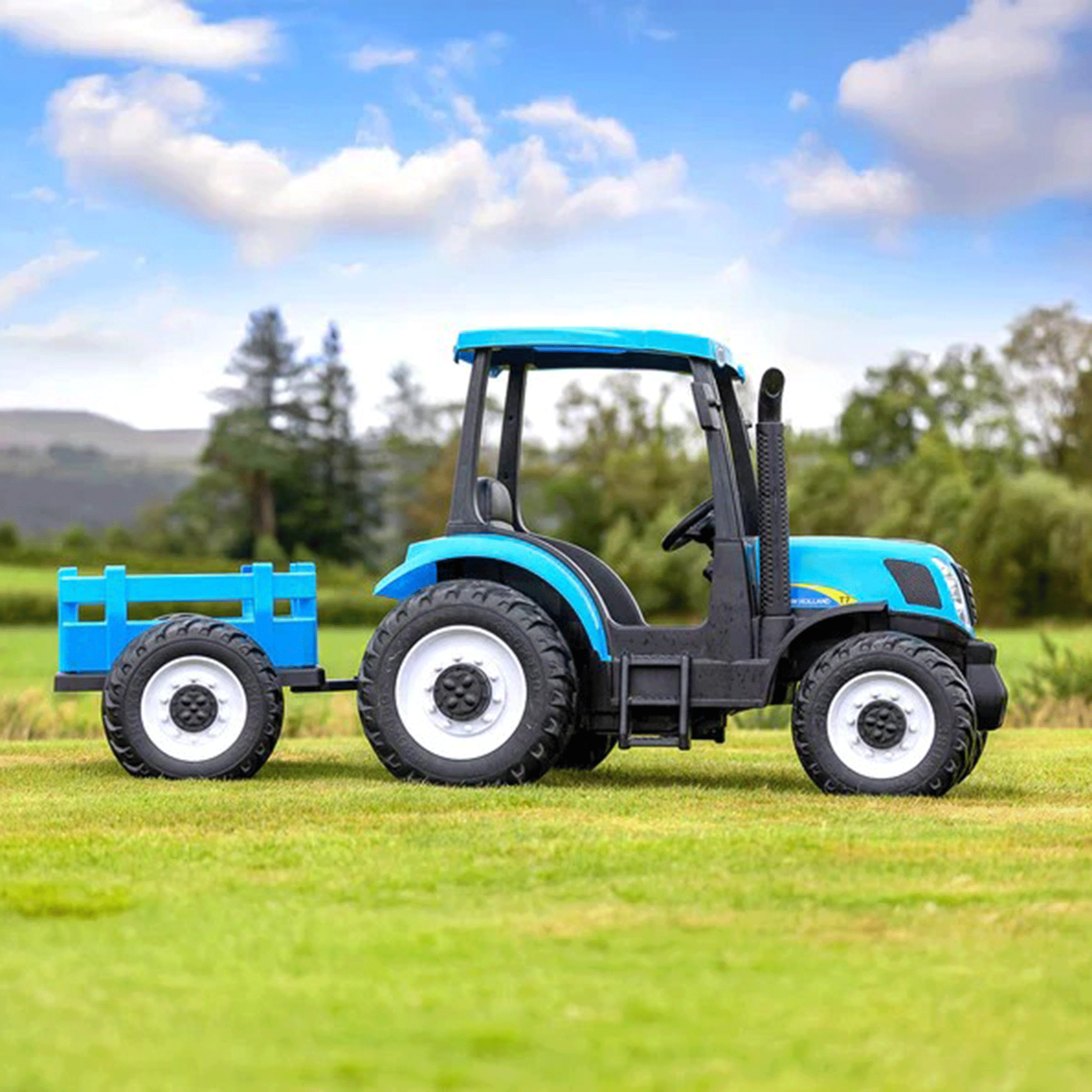 New Holland Kids Trailer for 24V Ride-On Tractor