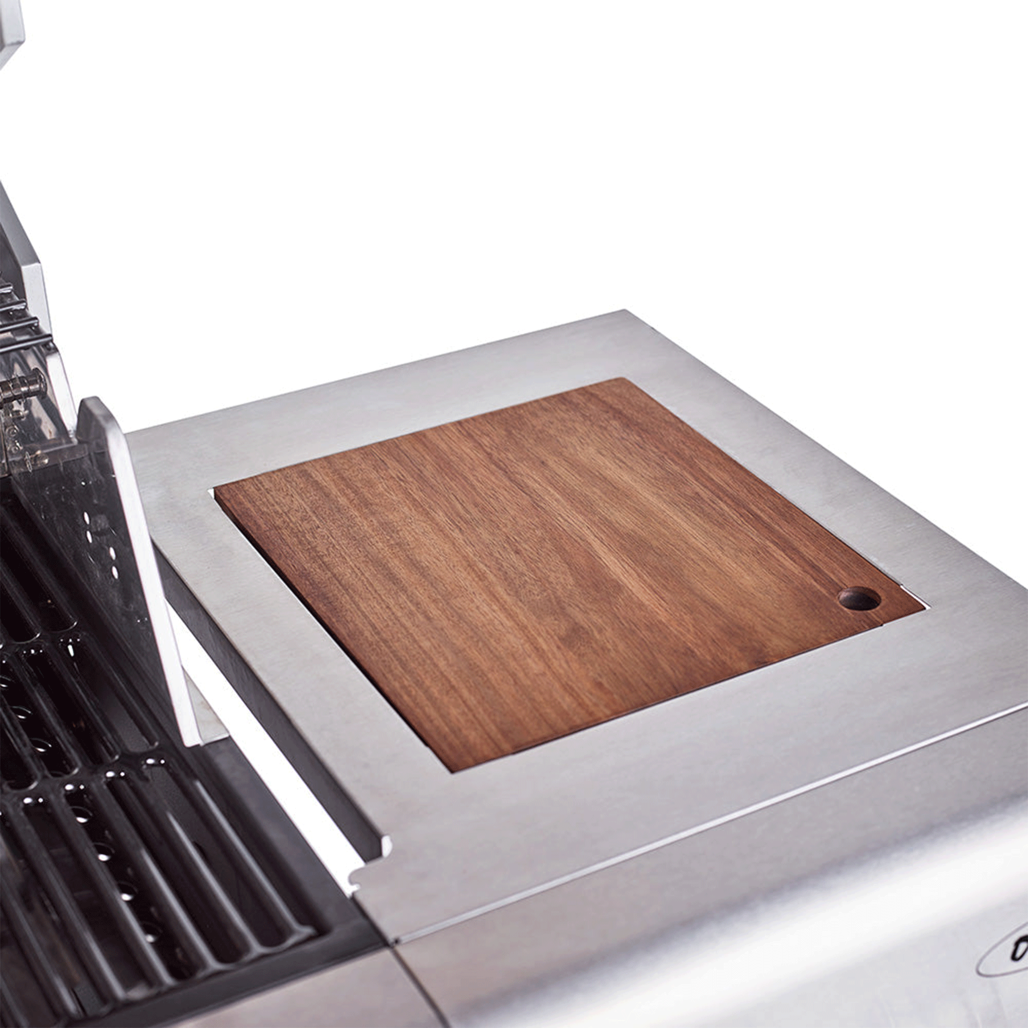 Outback Jupiter Black 4 Burner Hybrid BBQ with Chopping Board