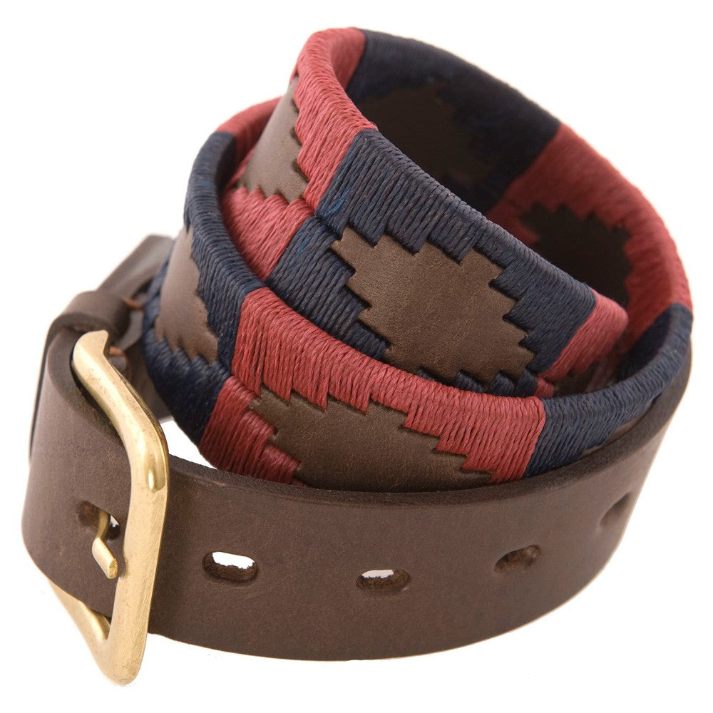 Pioneros Polo Belt - Burgundy &amp; Navy 1