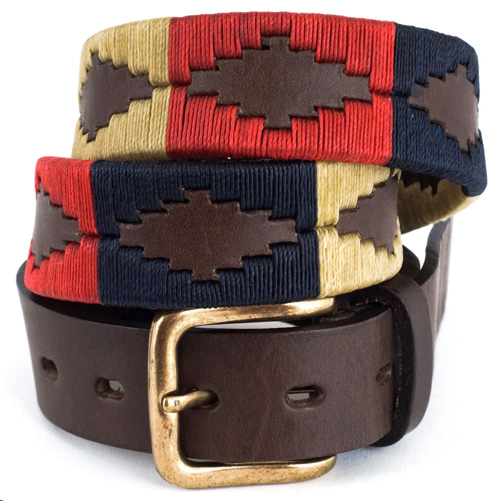 Pioneros Polo Belt - Navy, Cream &amp; Red 1