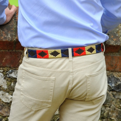 Pioneros Polo Belt - Navy, Cream &amp; Red 2