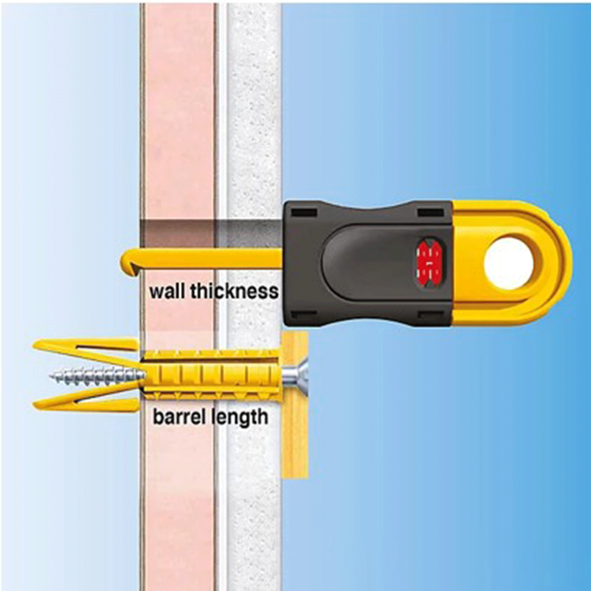 Plasplugs Multi-Size Plasterboard Fixings 50 Pack with Depth Gauge