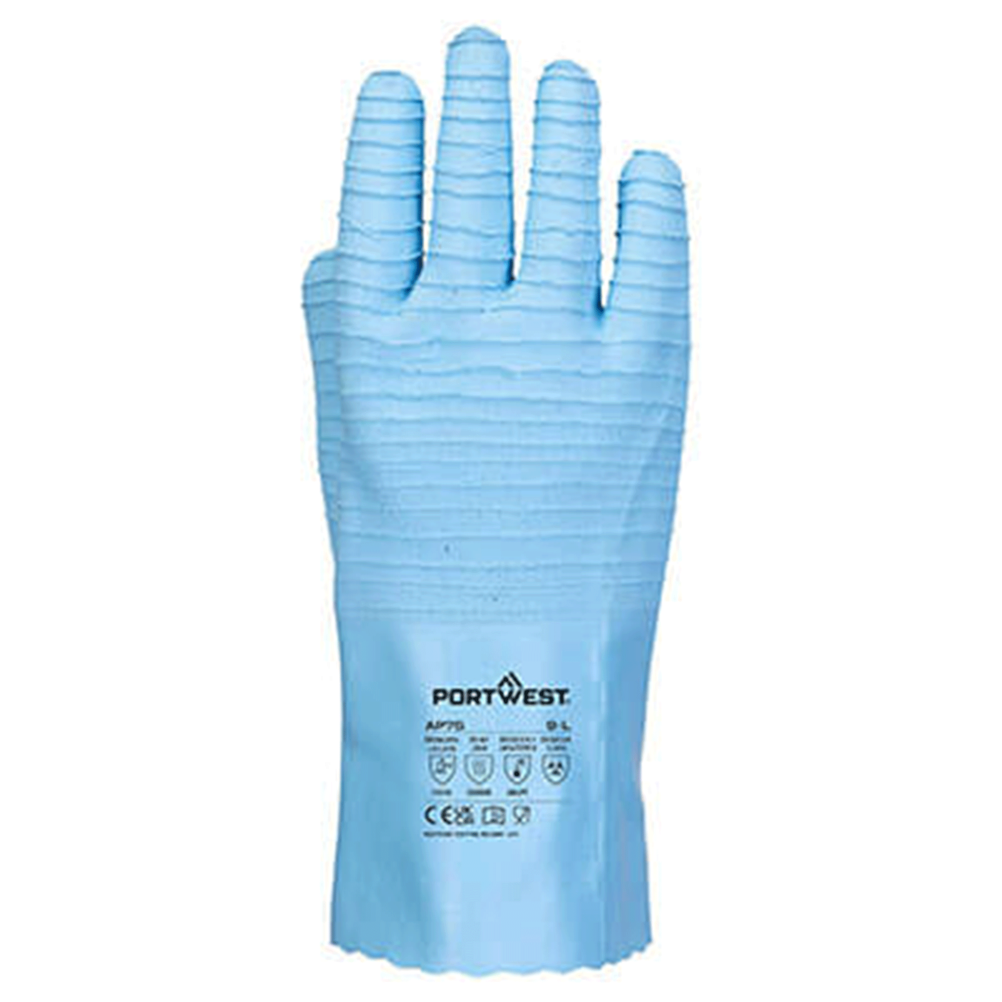 Portwest AP75 - FD Chemical B Latex Gauntlet in Blue