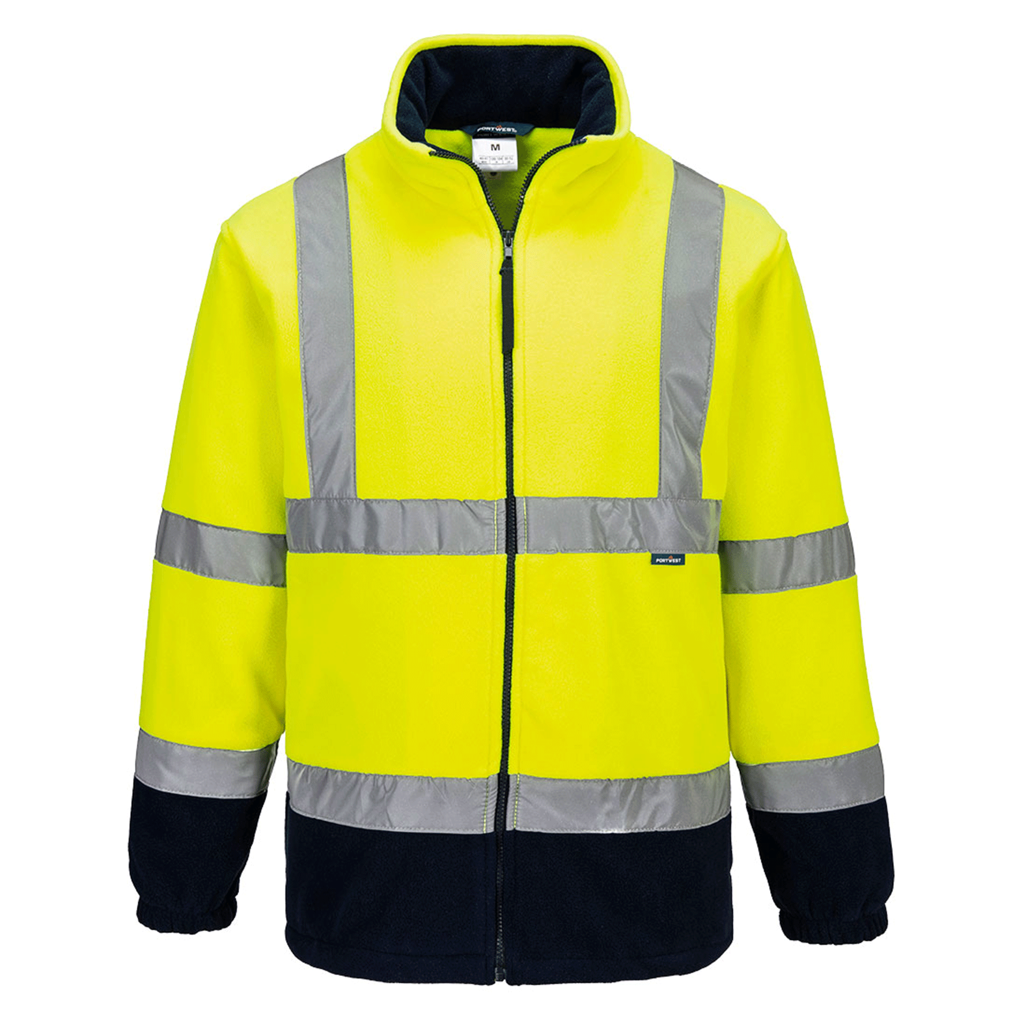 Portwest F301 Hi-Vis Contrast Fleece in Yellow & Navy