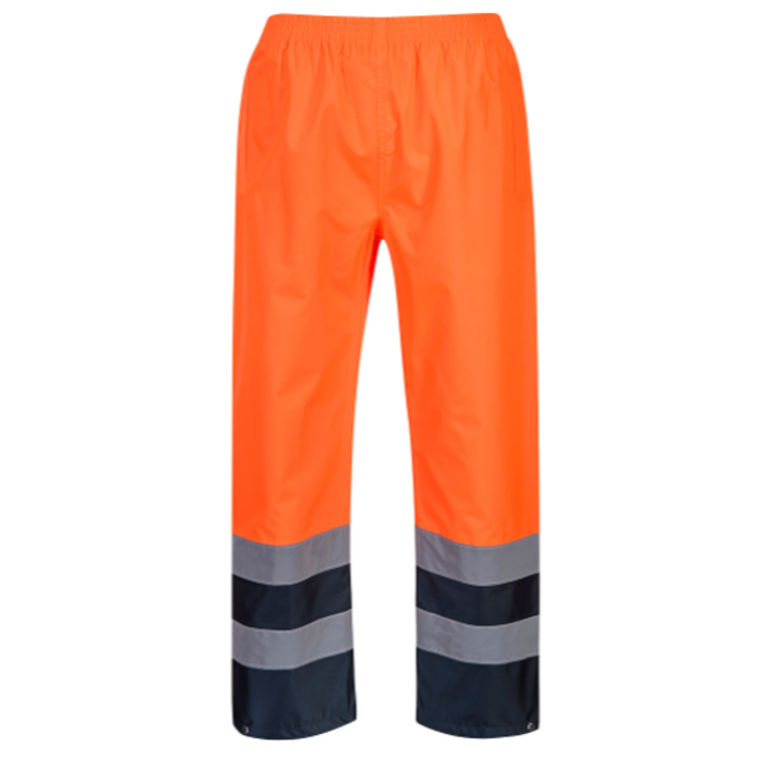 Portwest S486 Hi-Vis Two Tone Traffic Trousers Orange-Navy 1