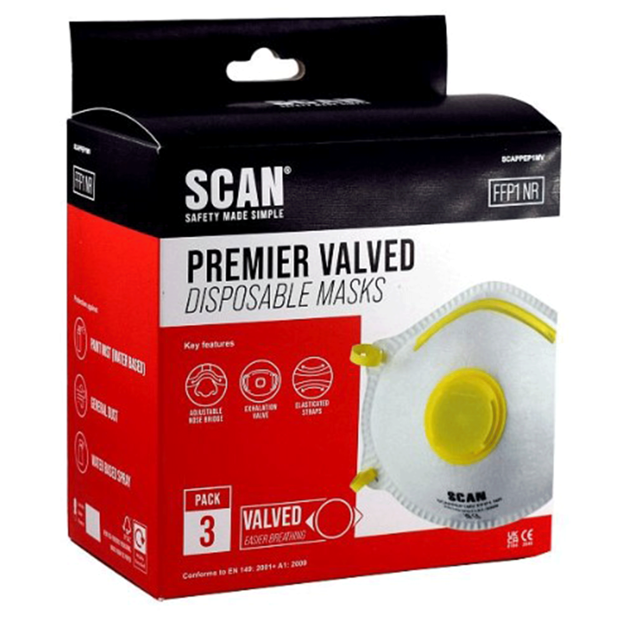 Scan Premier FFP1 Valved Disposable Dust Mask