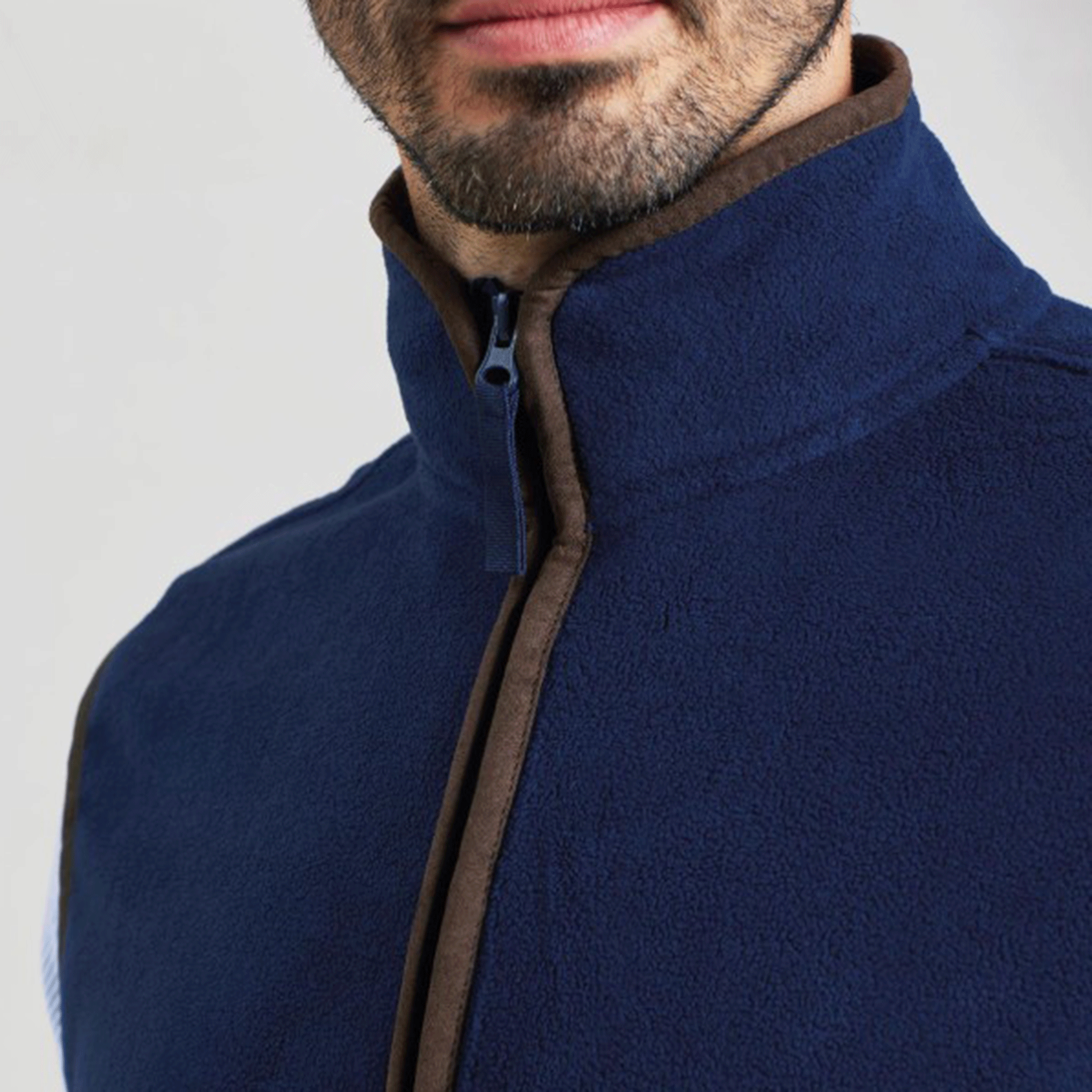 Premier Workwear Men's Artisan Fleece Gilet Navy-Brown