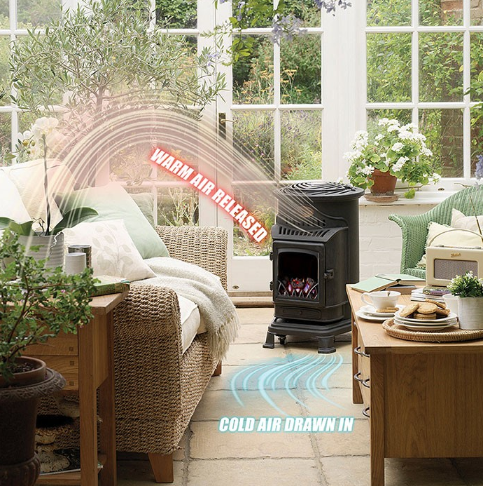 Provence Portable Gas Heater Honey Glow Brown 3