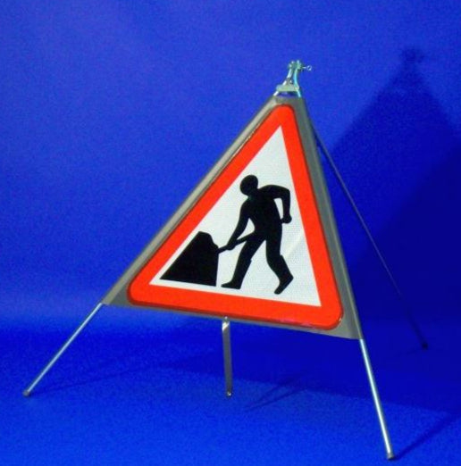 Quasar 600mm Person at Work Roll Up Sign 1
