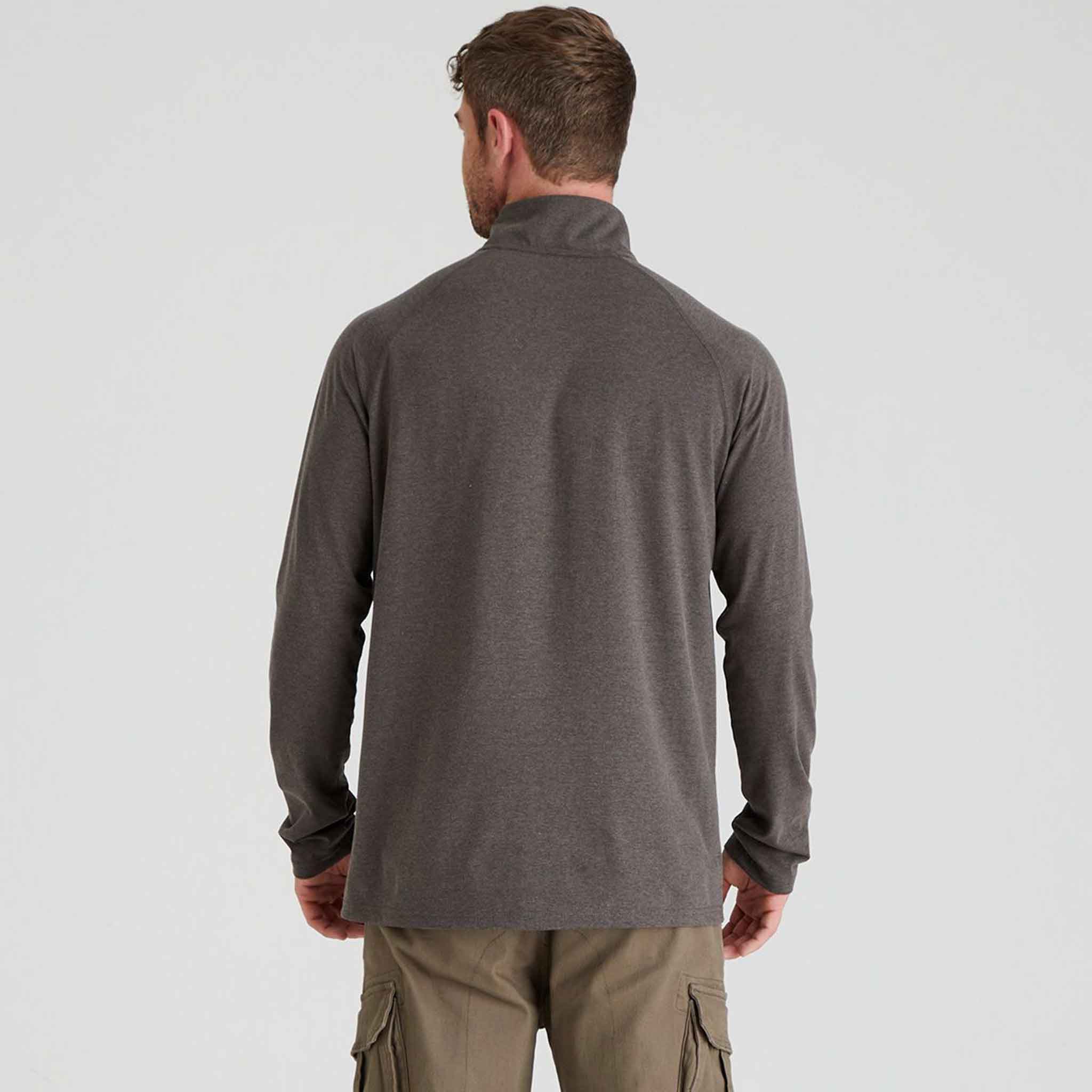 Ridgeline Men's Baseline Pull-On Zip Top Light Bark Marl