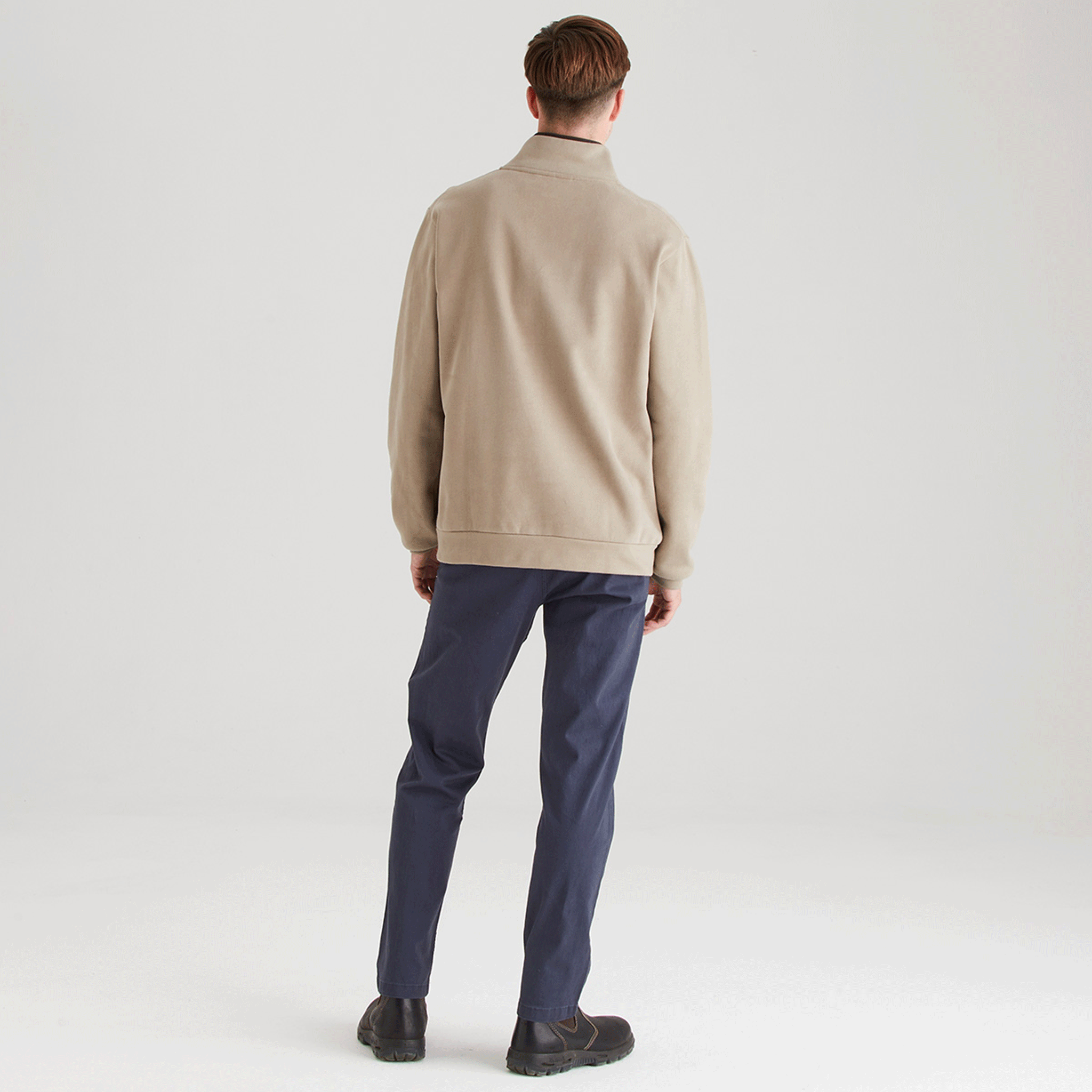 Ridgeline Men's Brancaster Quarter Zip Top Roasted Cashew