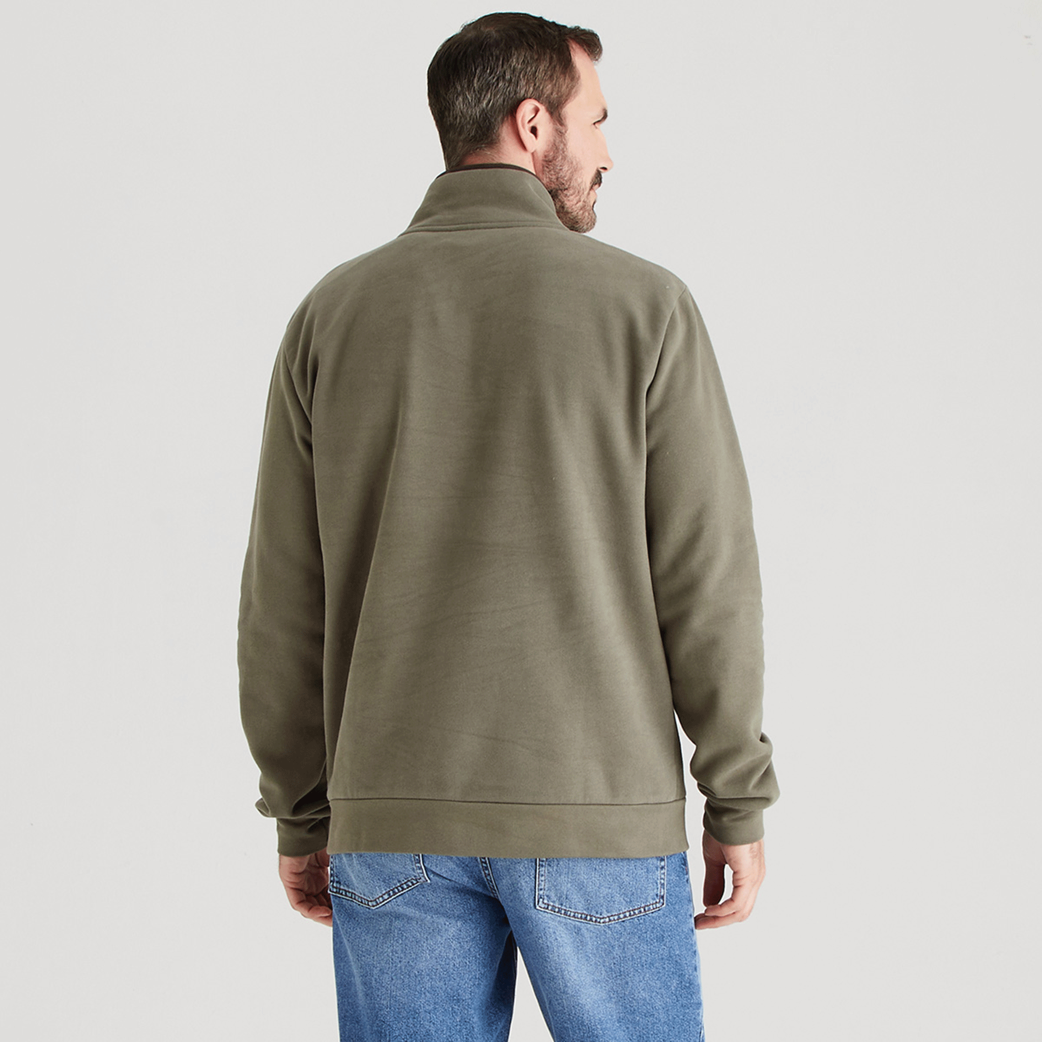 Ridgeline Men's Brancaster Quarter Zip Top Smokey Olive