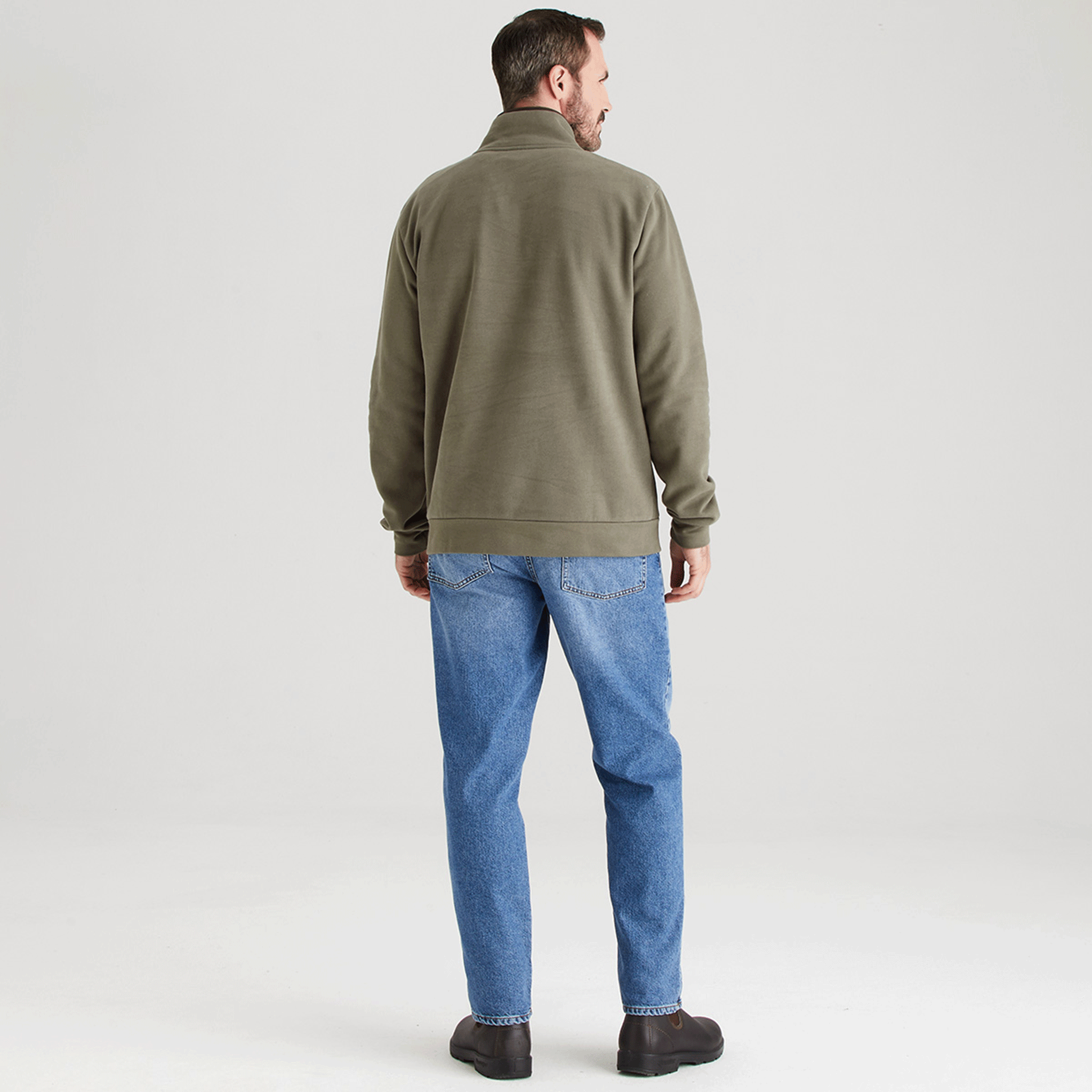 Ridgeline Men's Brancaster Quarter Zip Top Smokey Olive