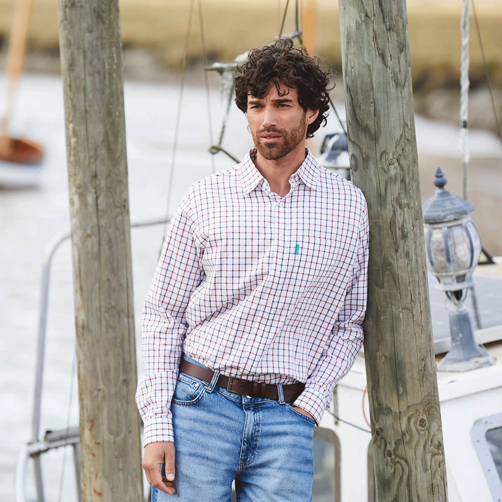 Ridgeline Men's Sedgebrook Shirt Shale-Deep Russet