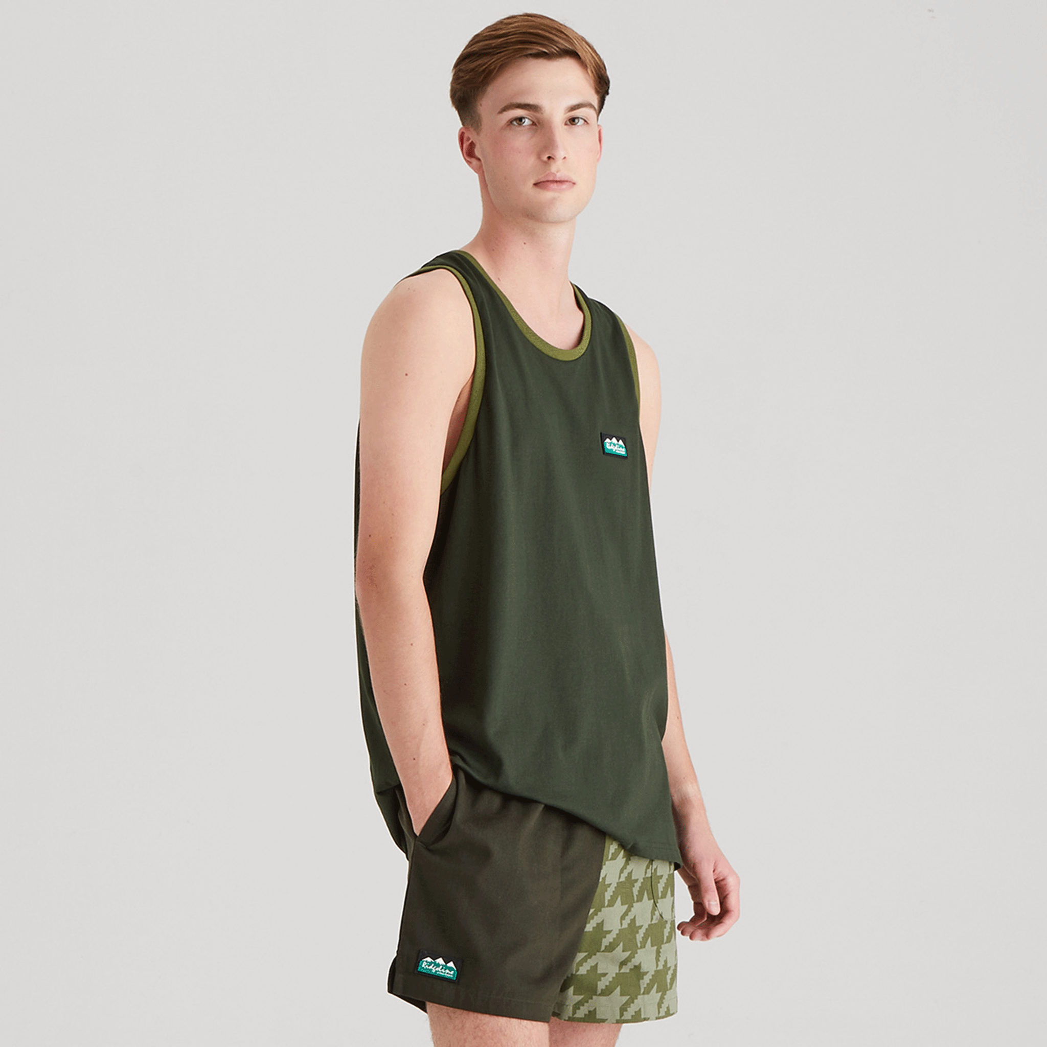 Ridgeline Men's Signature Singlet Top Deep Forest
