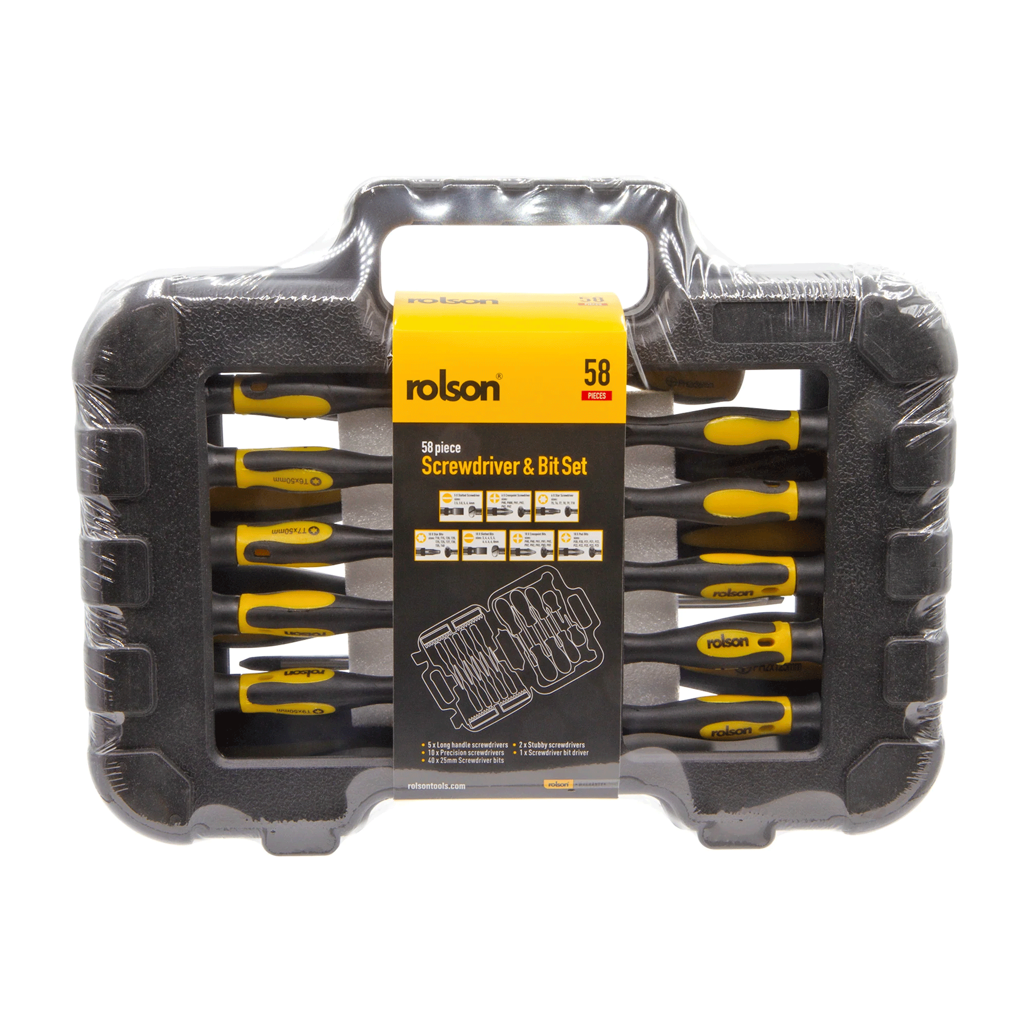 Rolson 58 Piece Screwdriver & Bit Set