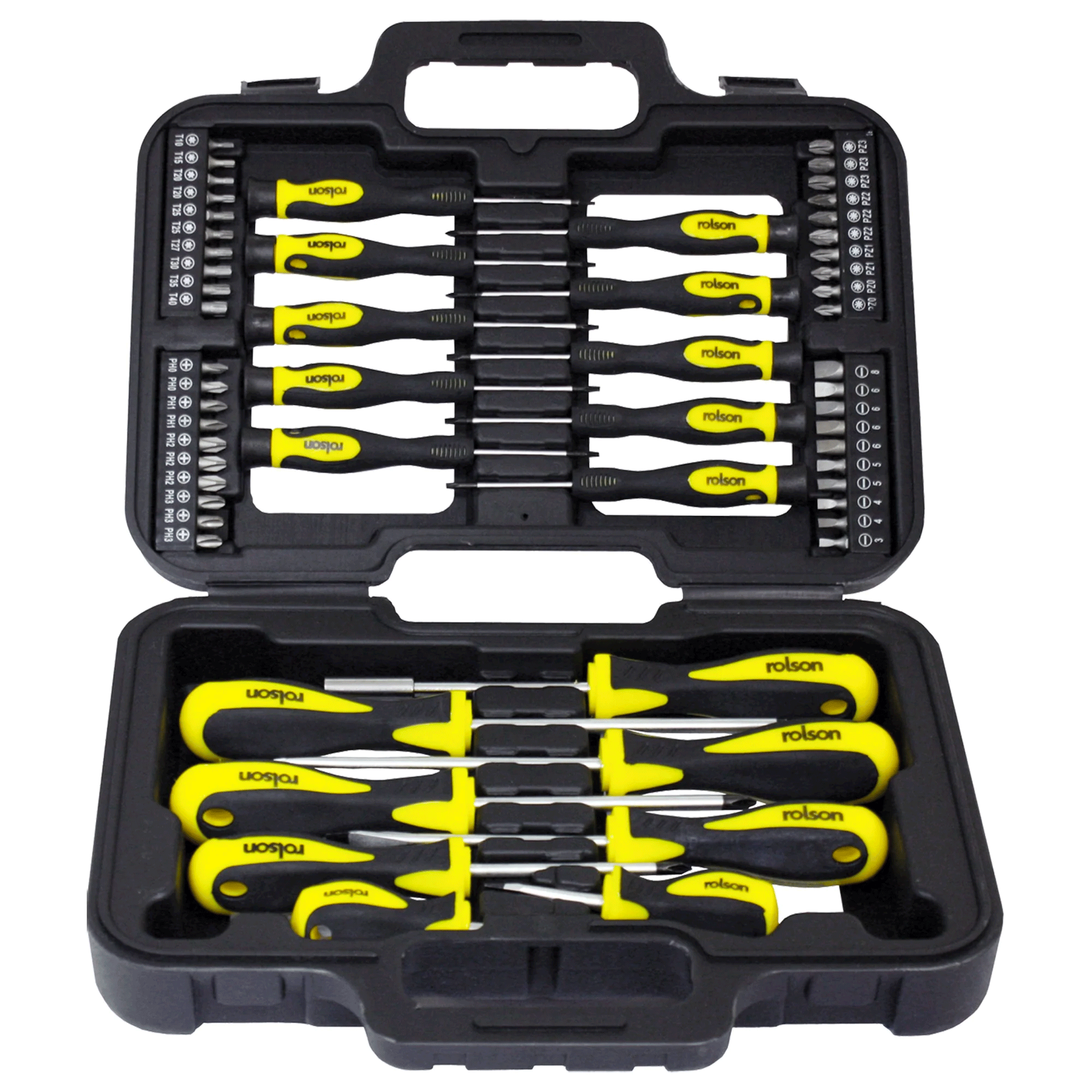 Rolson 58 Piece Screwdriver & Bit Set