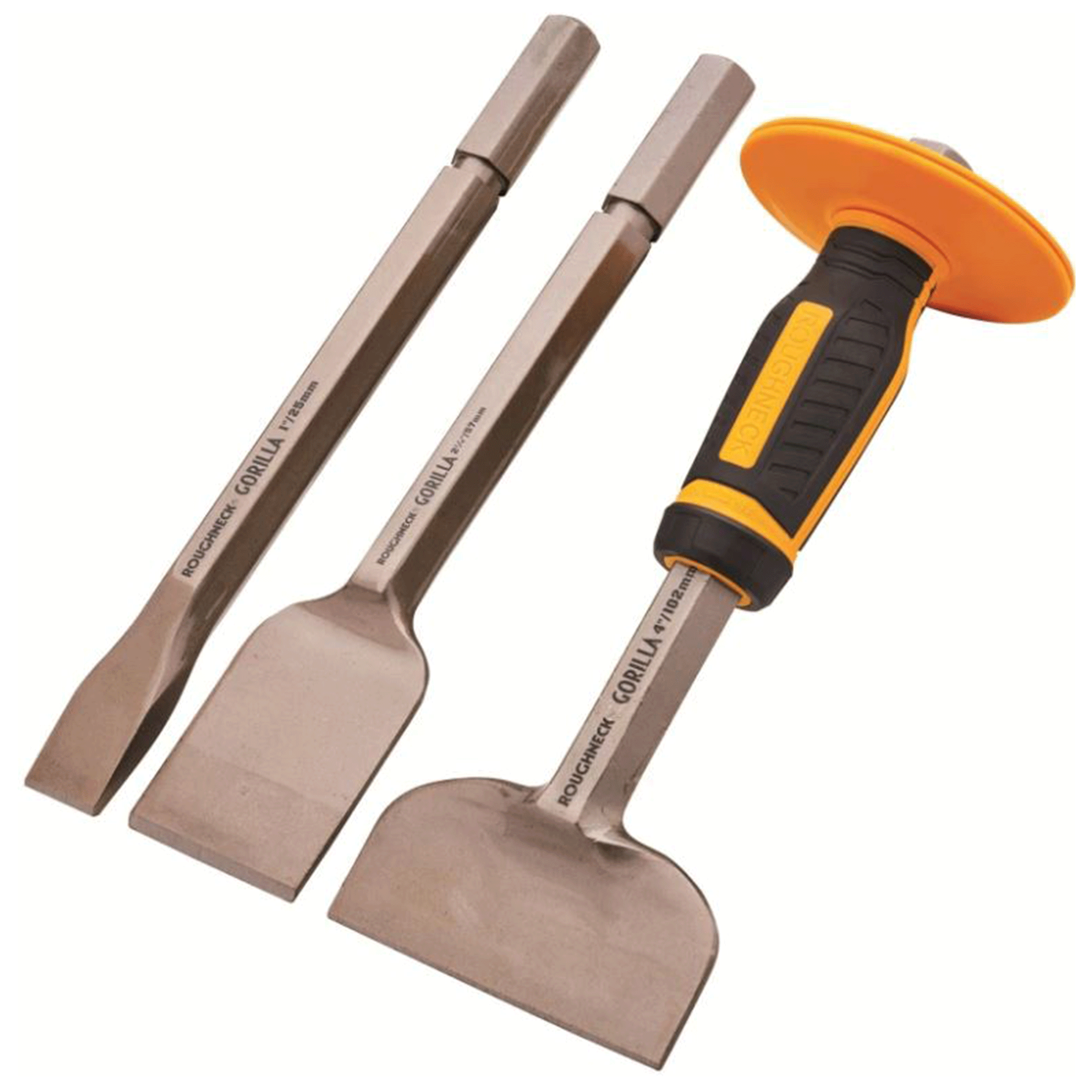 Roughneck Gorilla Bolster and Chisel Set with Canvas Wallet 3 Piece