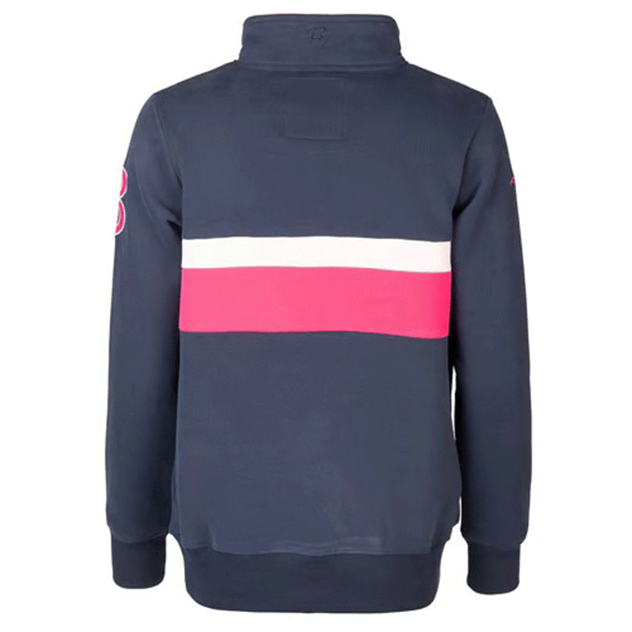 Rydale Bramham Ladies Quarter Zip Stripe Sweatshirt Navy-Bonbon