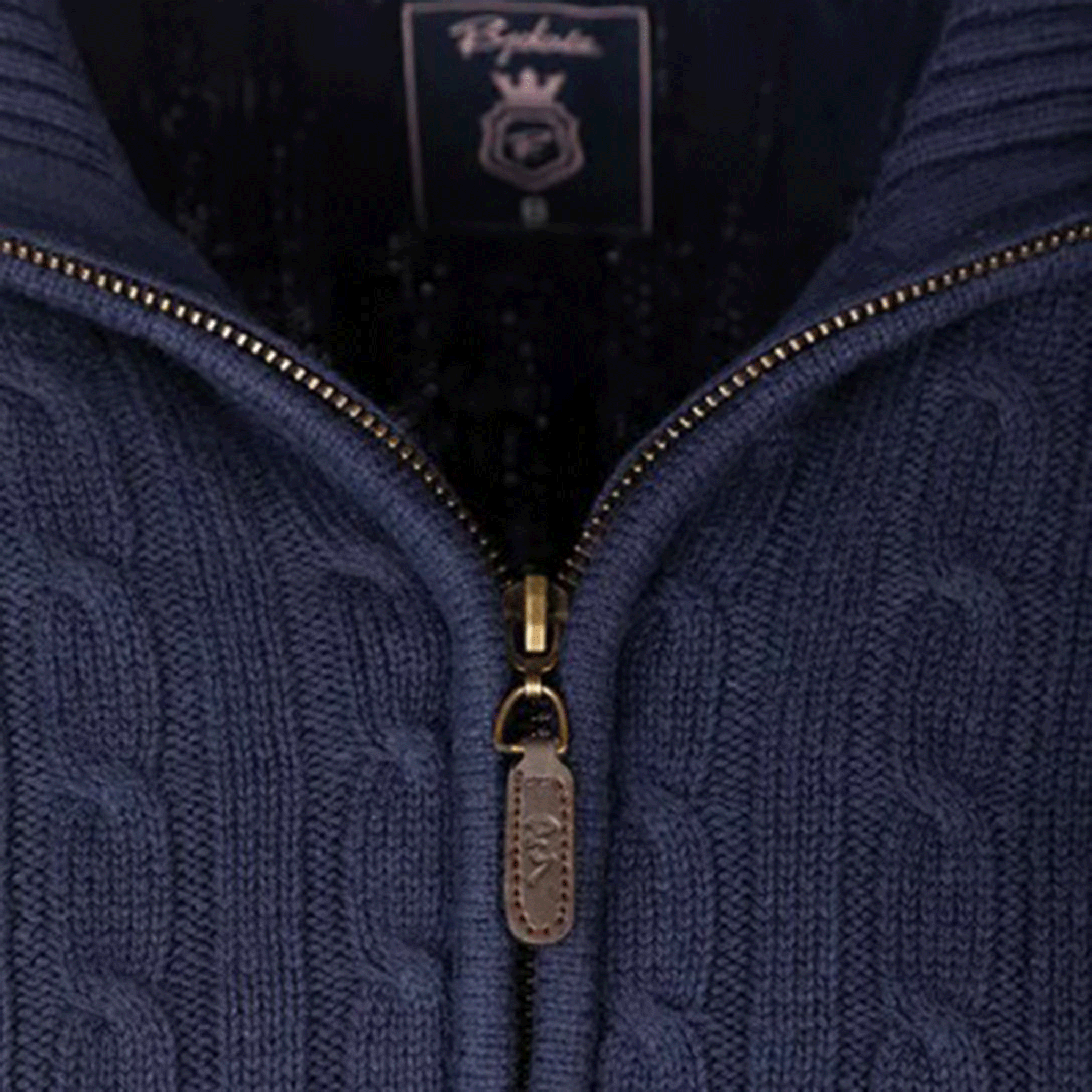 Rydale Bramham Ladies Striped Quarter Zip Jumper Navy
