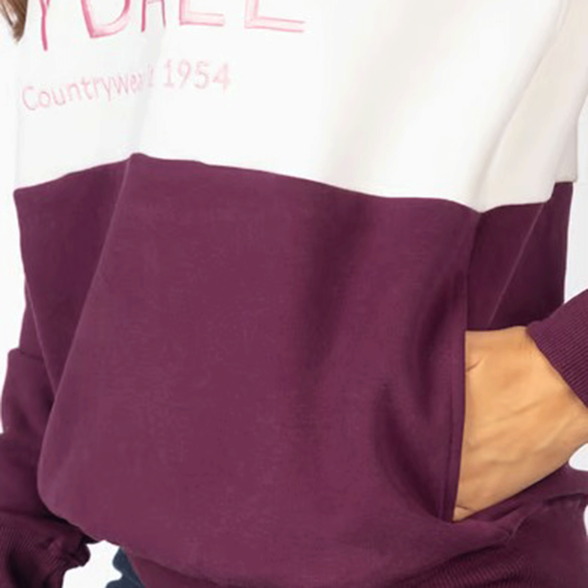 Rydale Byland Ladies Quarter Zip Sweatshirt Berry-White-Sorbet