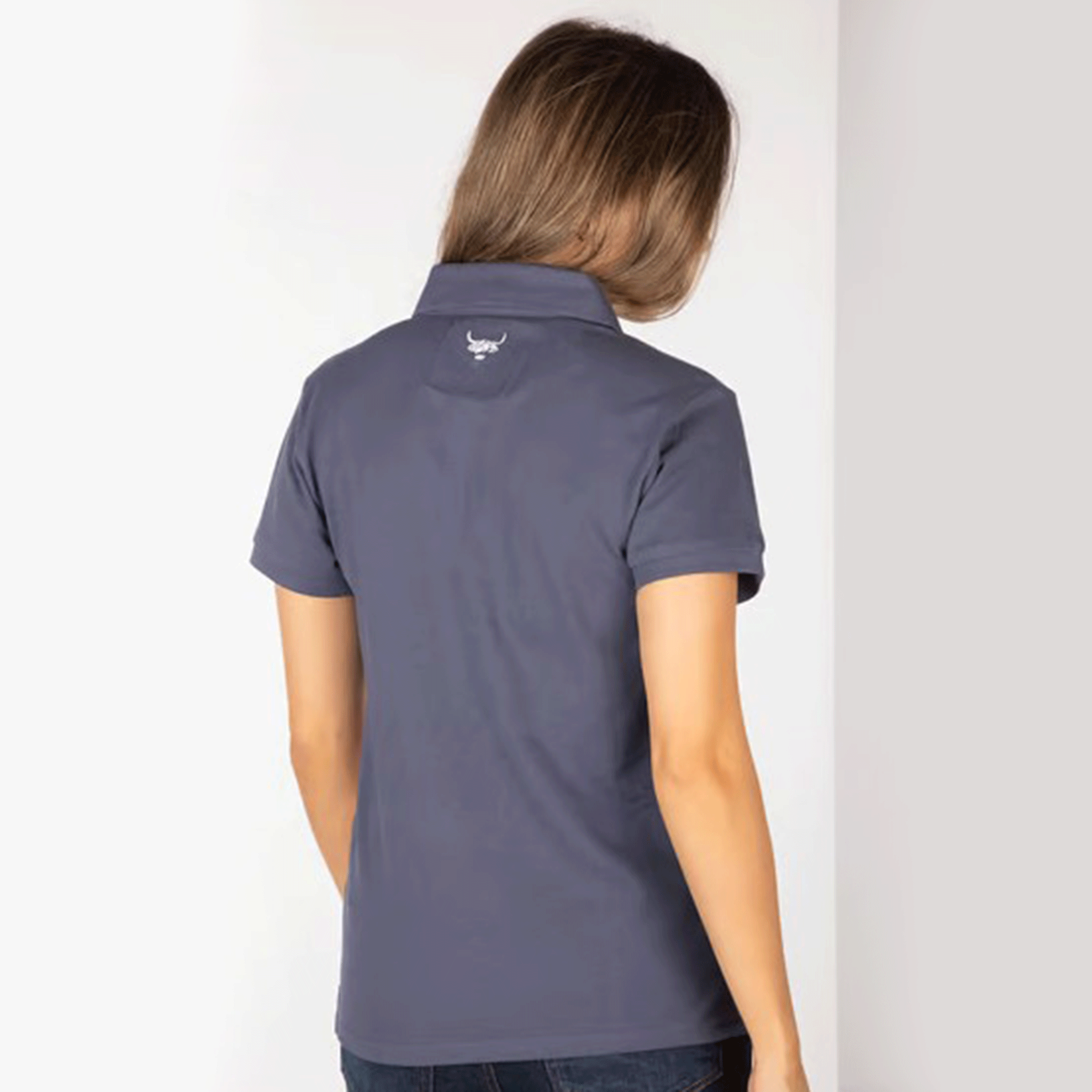 Rydale Byland Ladies Polo Shirt Cow Denim-White-Sorbet
