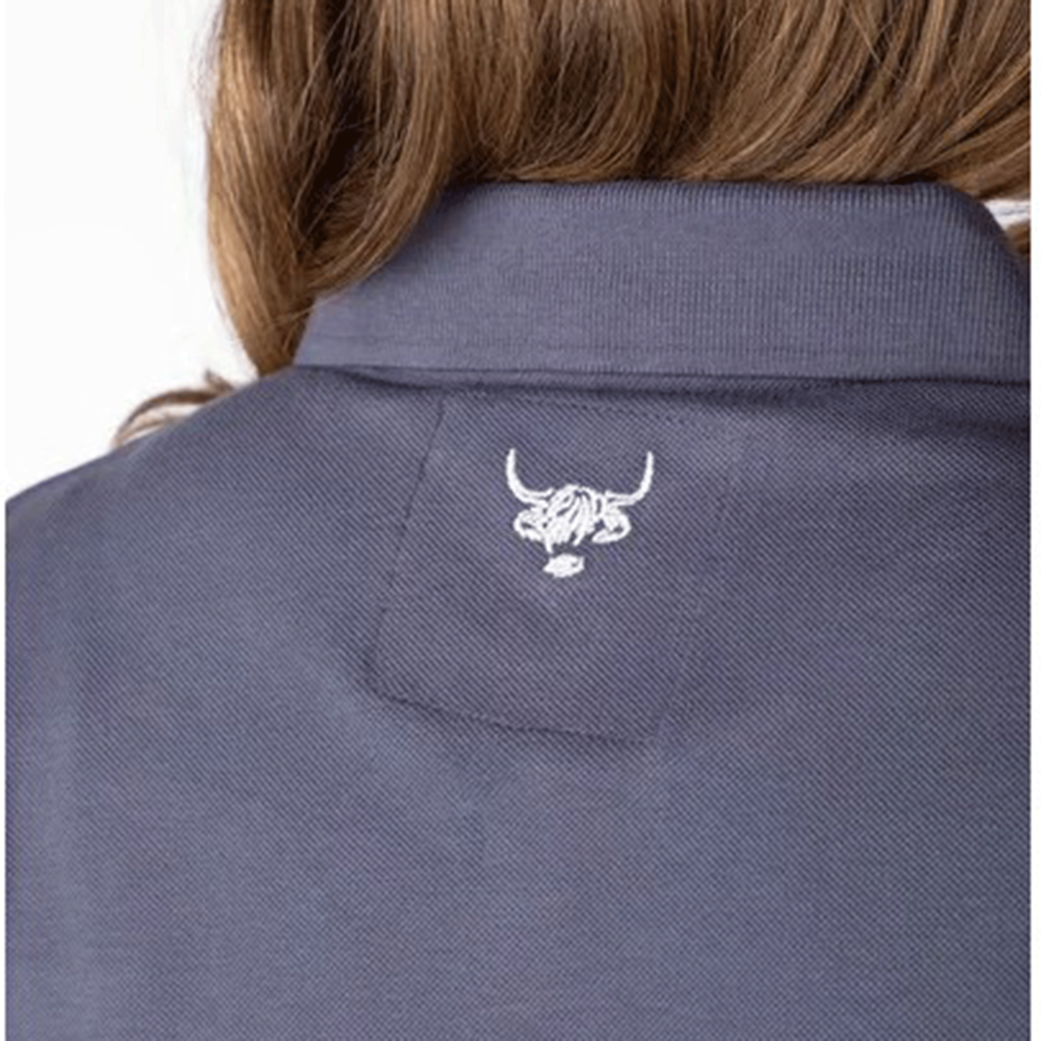Rydale Byland Ladies Polo Shirt Cow Denim-White-Sorbet