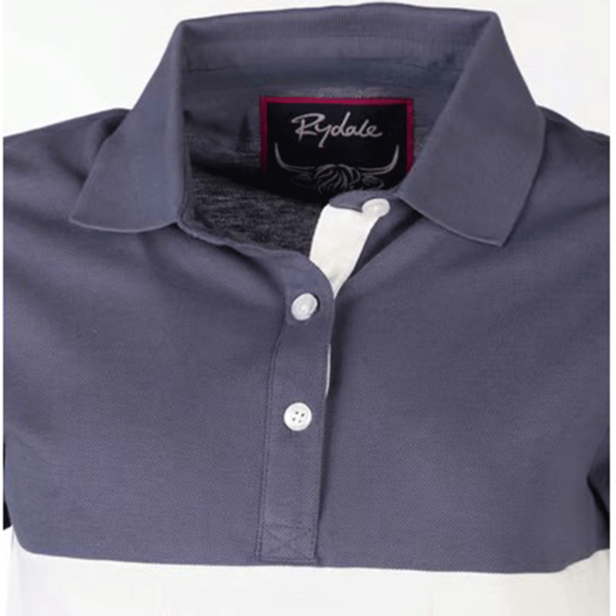 Rydale Byland Ladies Polo Shirt Cow Denim-White-Sorbet