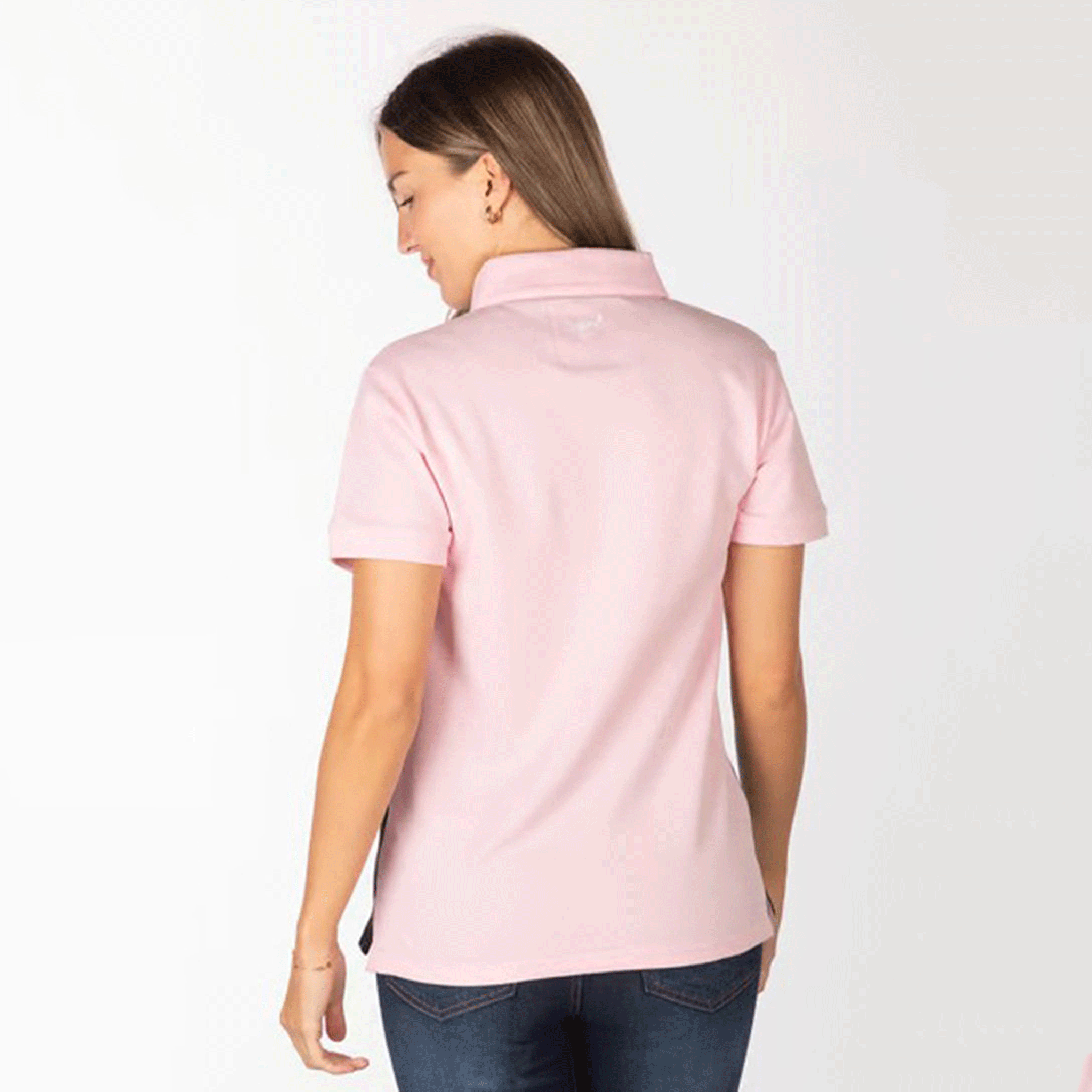 Rydale Byland Ladies Polo Shirt Cow Sorbet-White-Olive