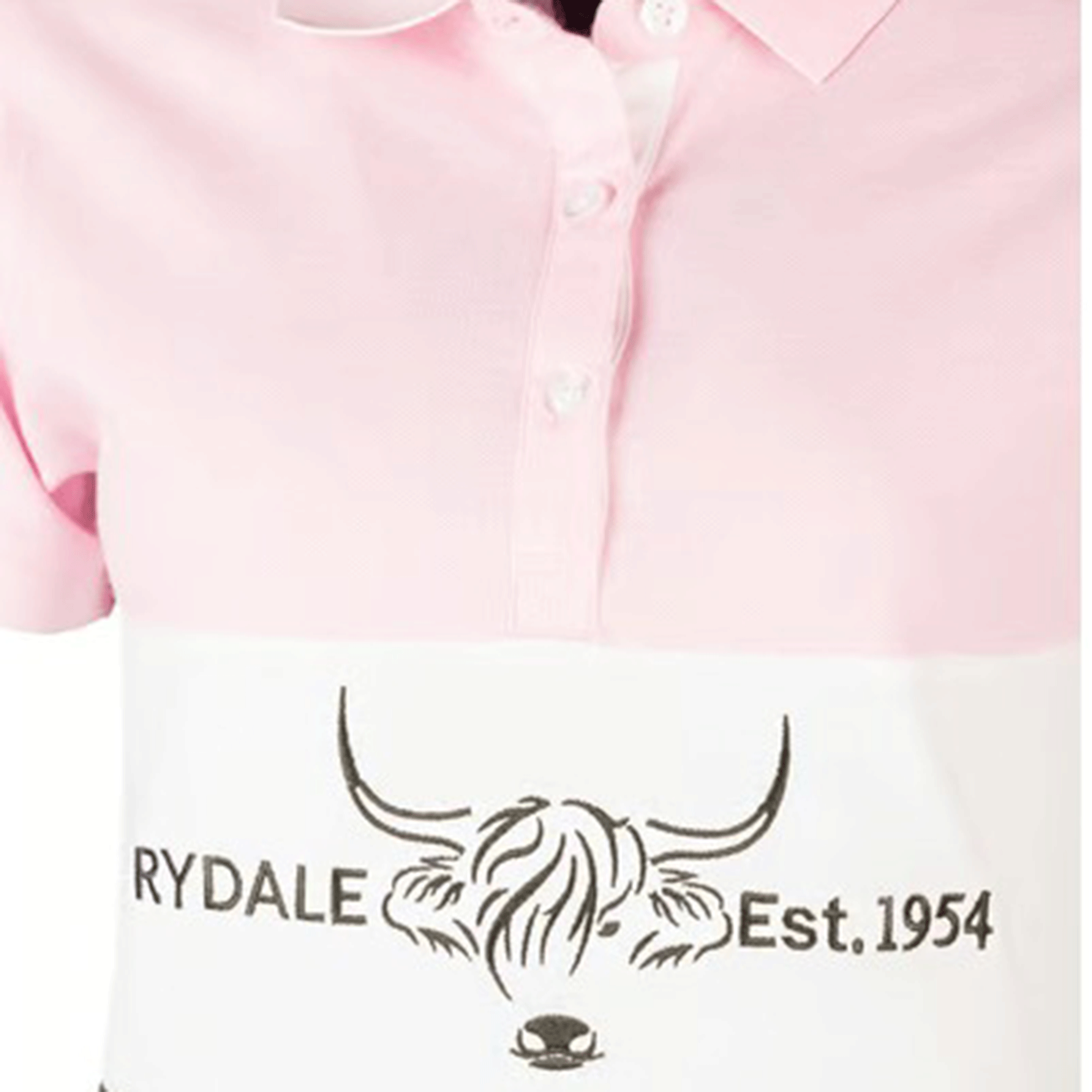 Rydale Byland Ladies Polo Shirt Cow Sorbet-White-Olive