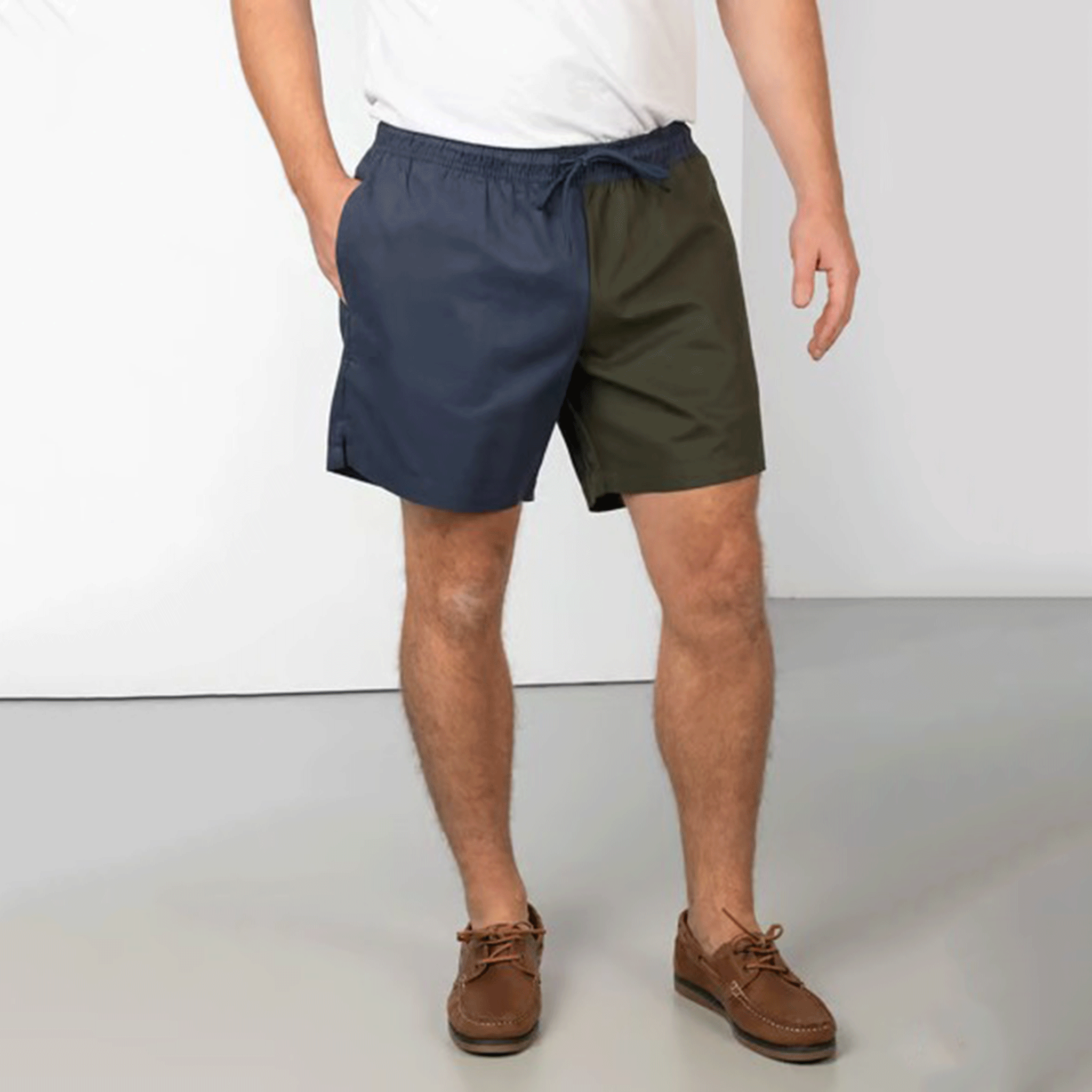 Rydale Fordon Men's Quartered Cotton Rugby Shorts Navy-Olive