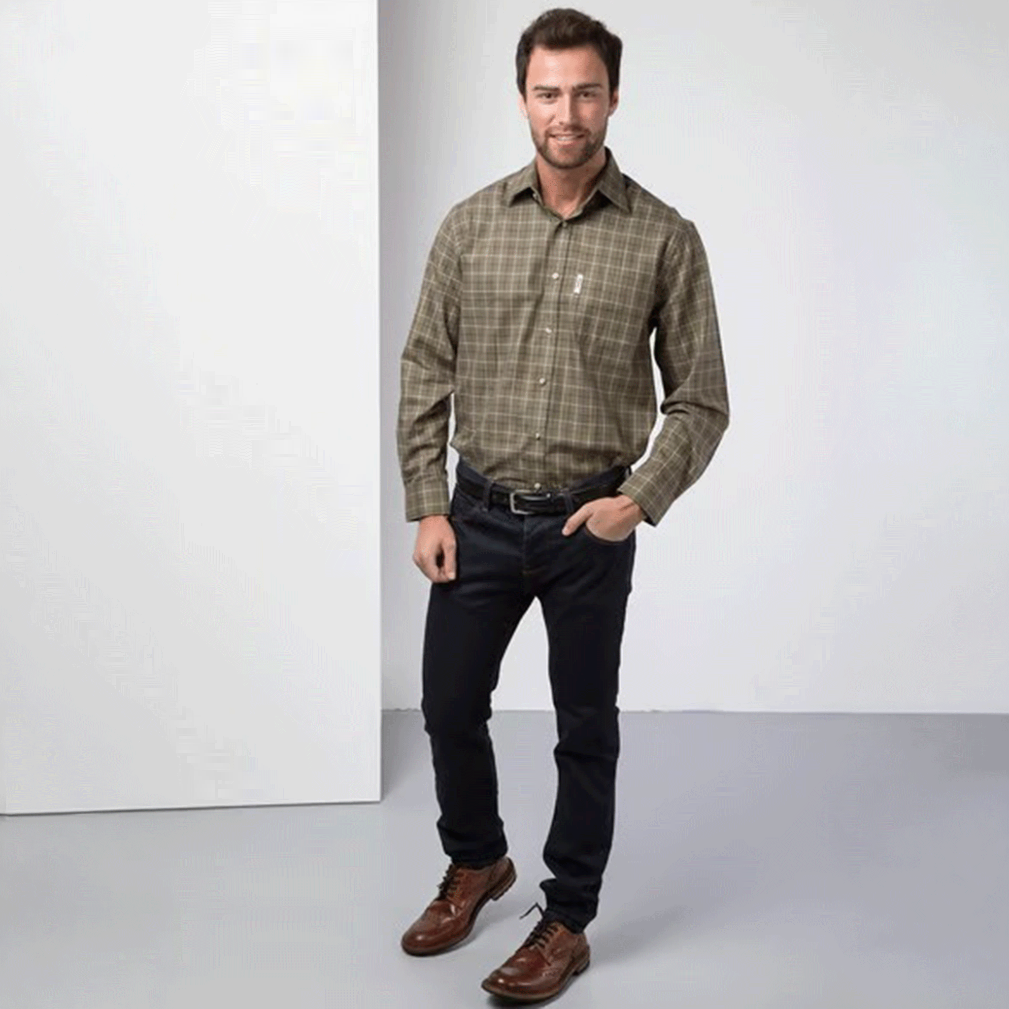 Rydale Gransmoor Men's Country Check Shirt Olive