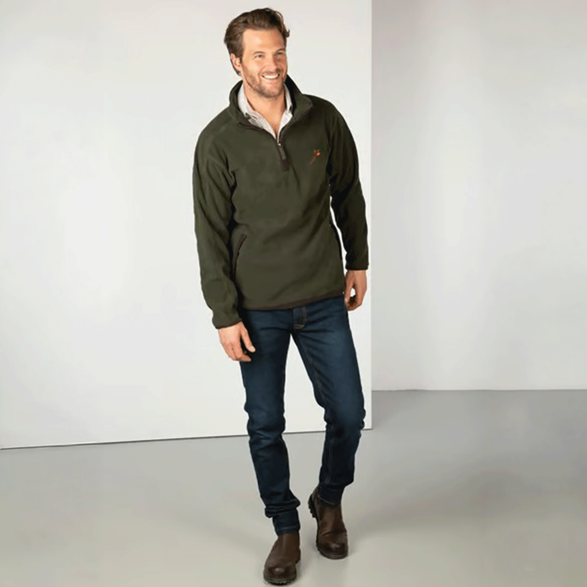 Rydale Gransmoor Men's Half Zip Fleece Olive
