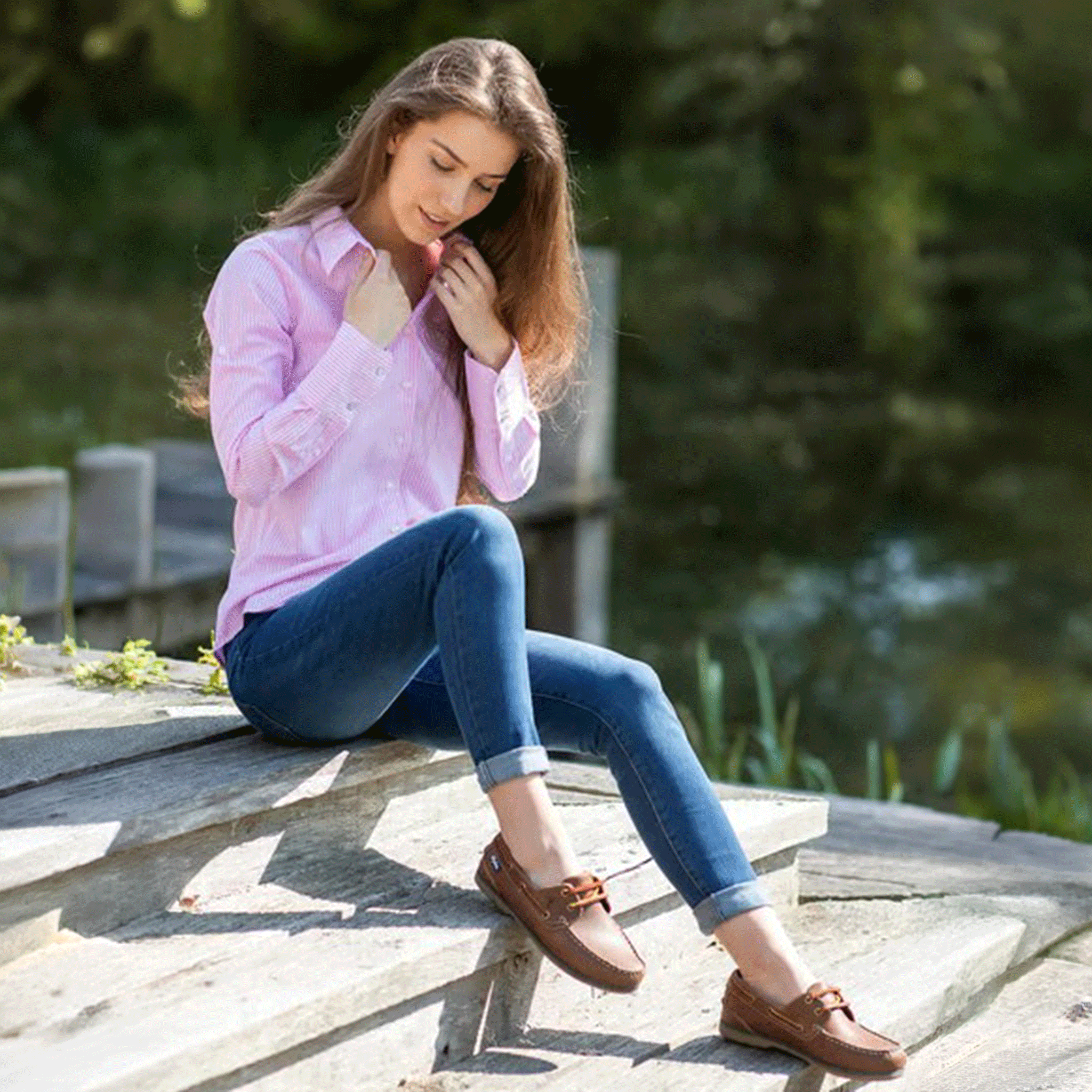 Rydale Hannah Ladies Striped Country Shirt Matilda Pink
