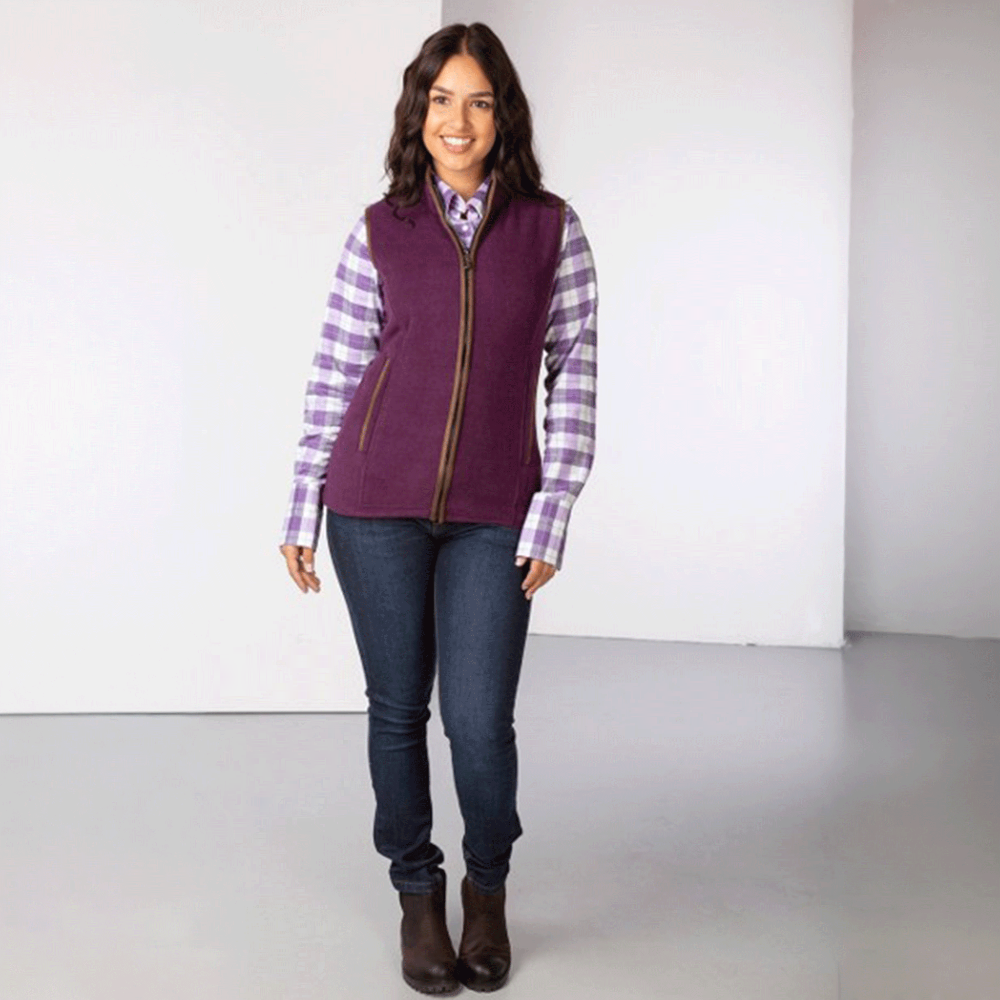 Rydale Huggate Ladies Premium Fleece Waistcoat Berry