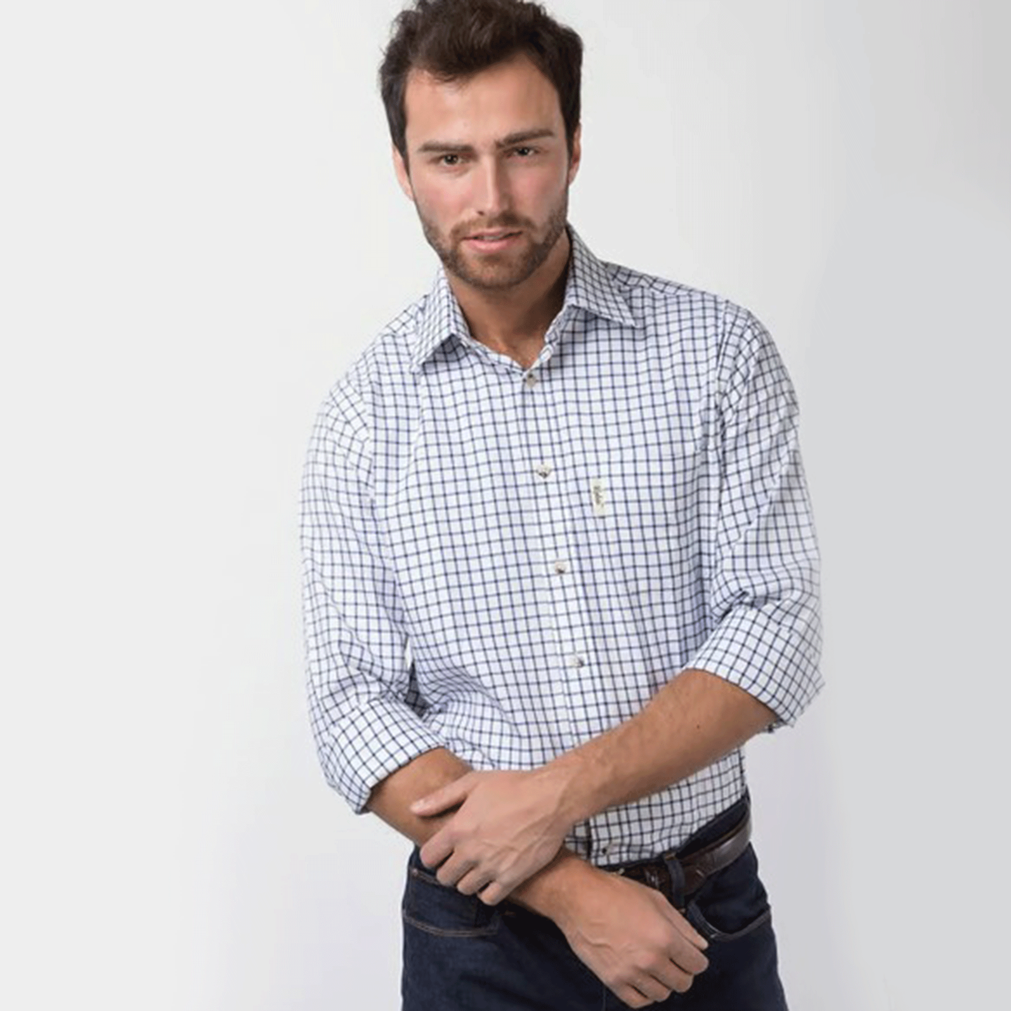 Rydale Men's Check Shirt Richmond Navy-White