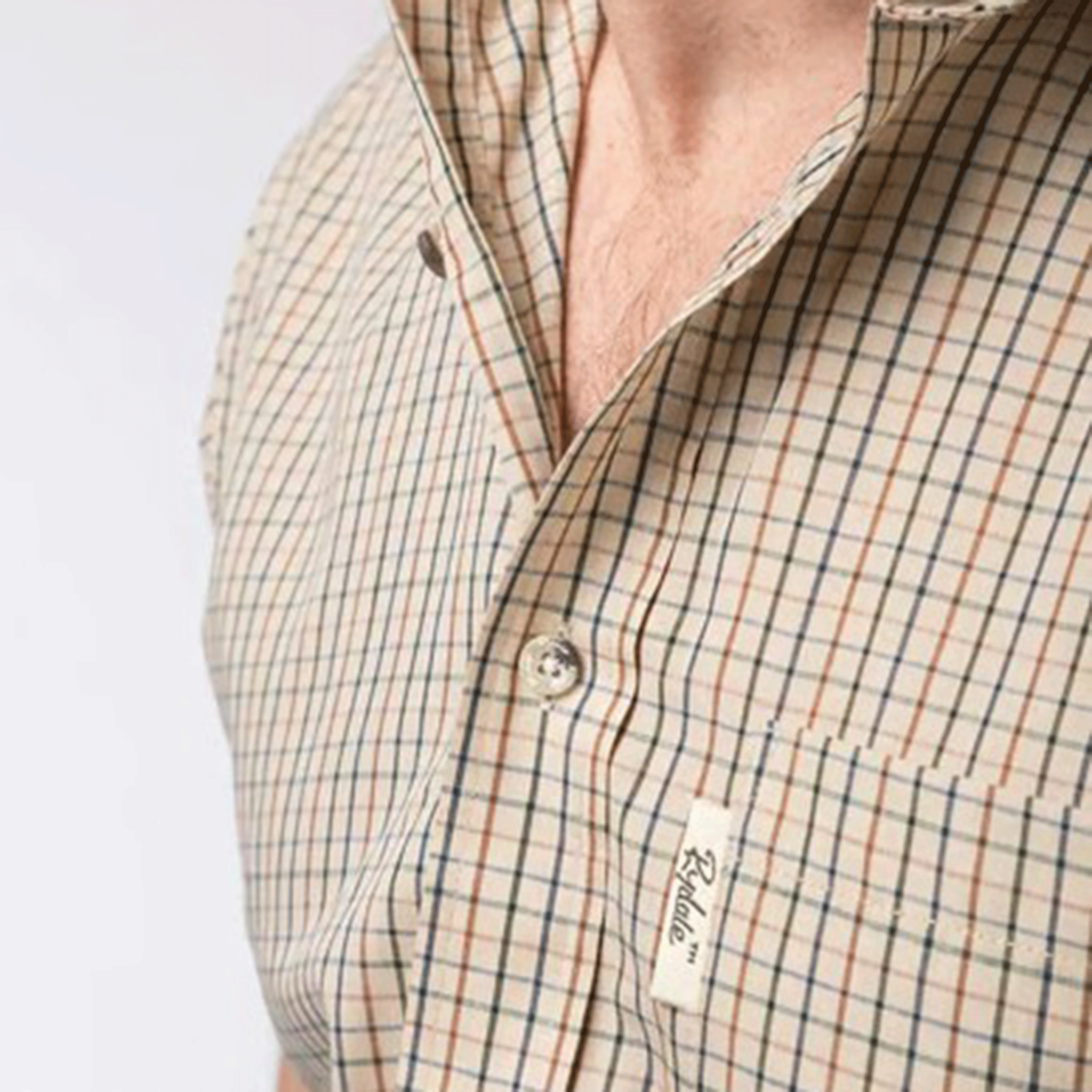 Rydale Men's Short Sleeved Check Shirt Poacher Beige