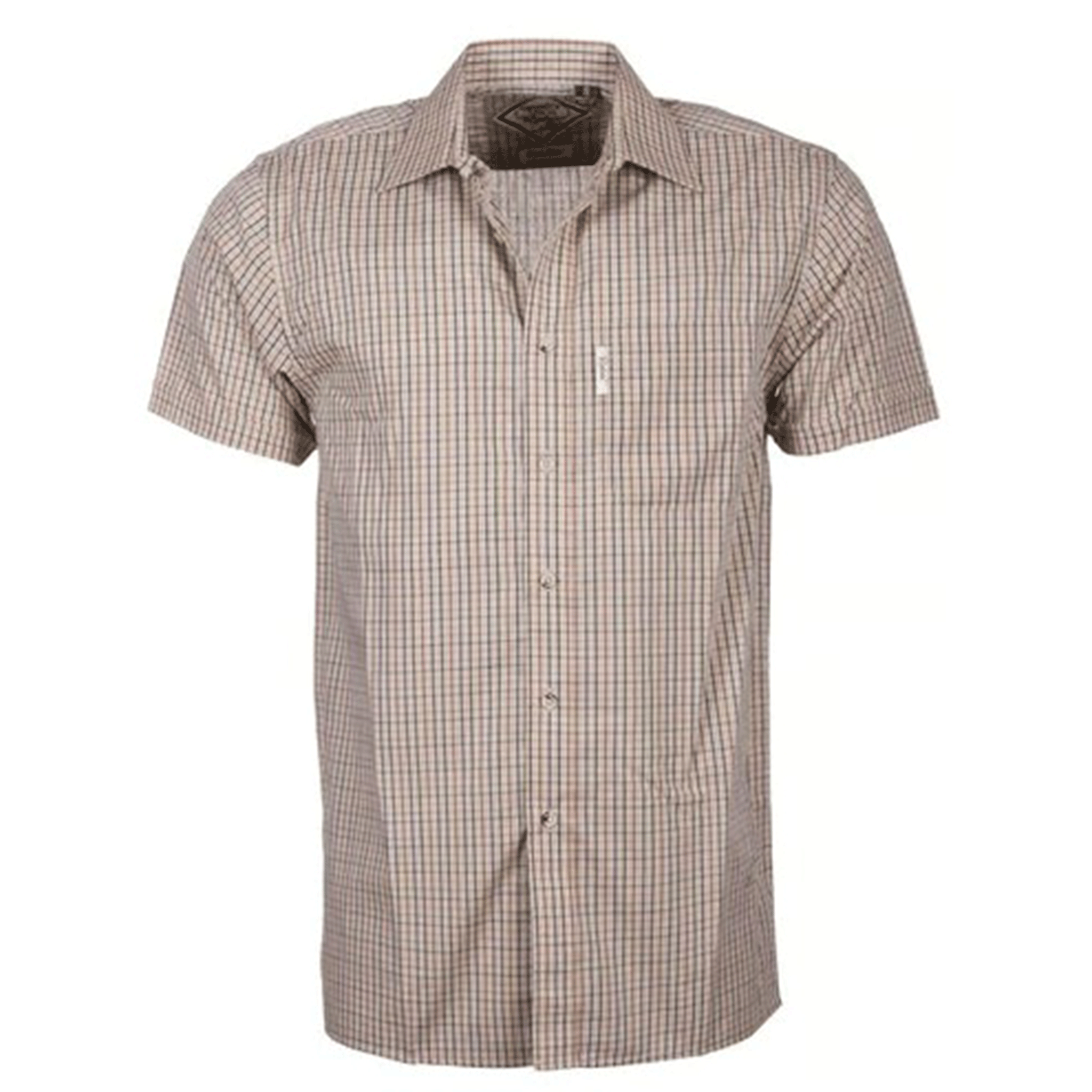 Rydale Men's Short Sleeved Check Shirt Poacher Beige