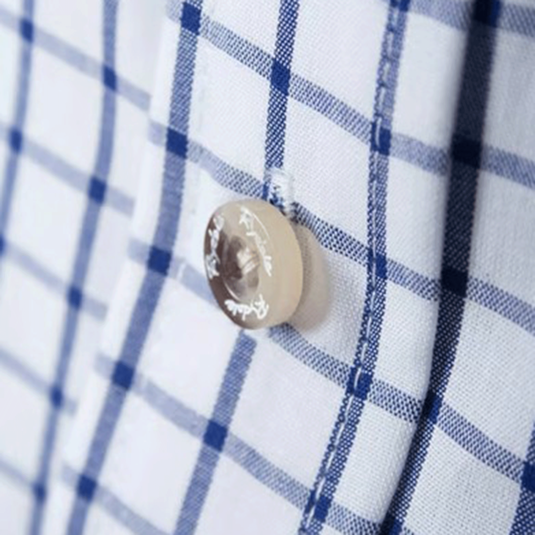 Rydale Men's Short Sleeved Check Shirt Richmond Navy-White