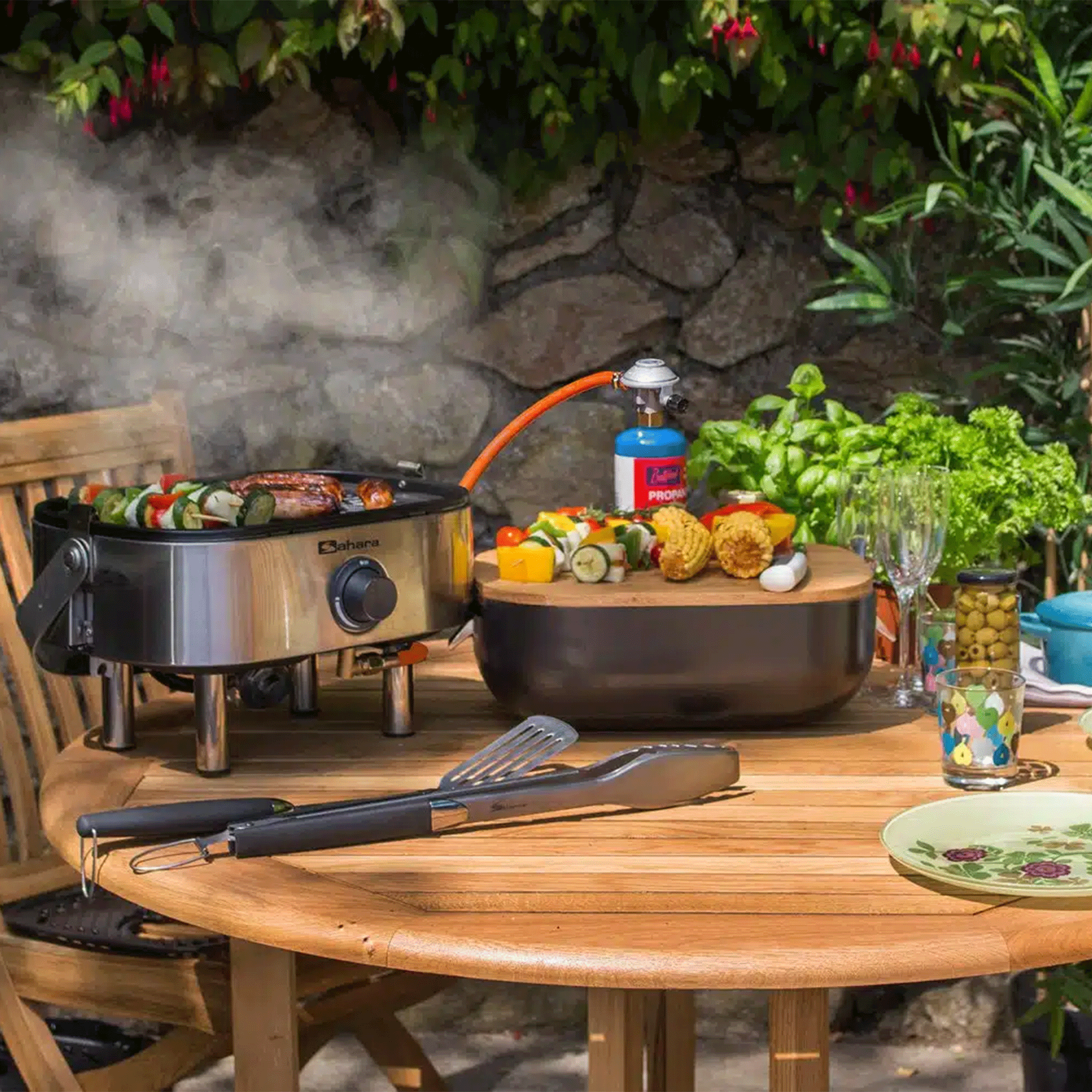 Sahara Mini Portable Gas BBQ Stainless Steel