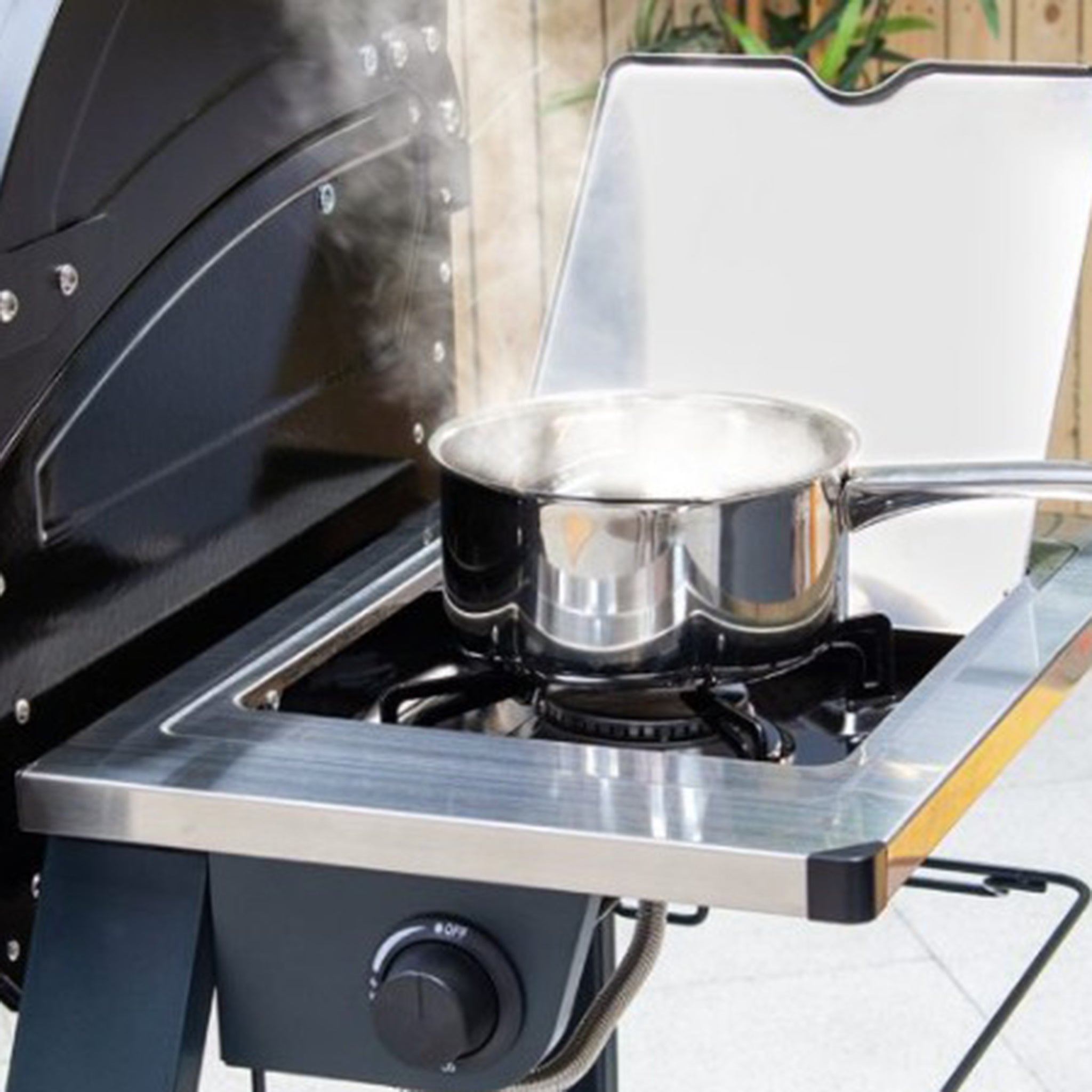 Sahara S375 3+1 Burner Gas BBQ Stainless Steel-Smoky Teal